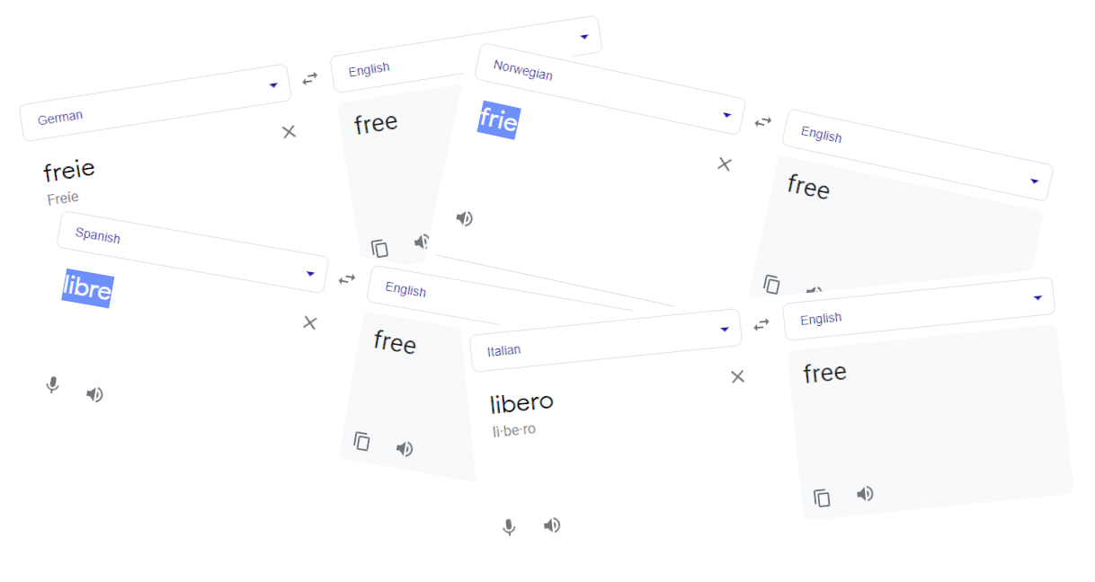 Free as in Google Translate is free to misunderstand