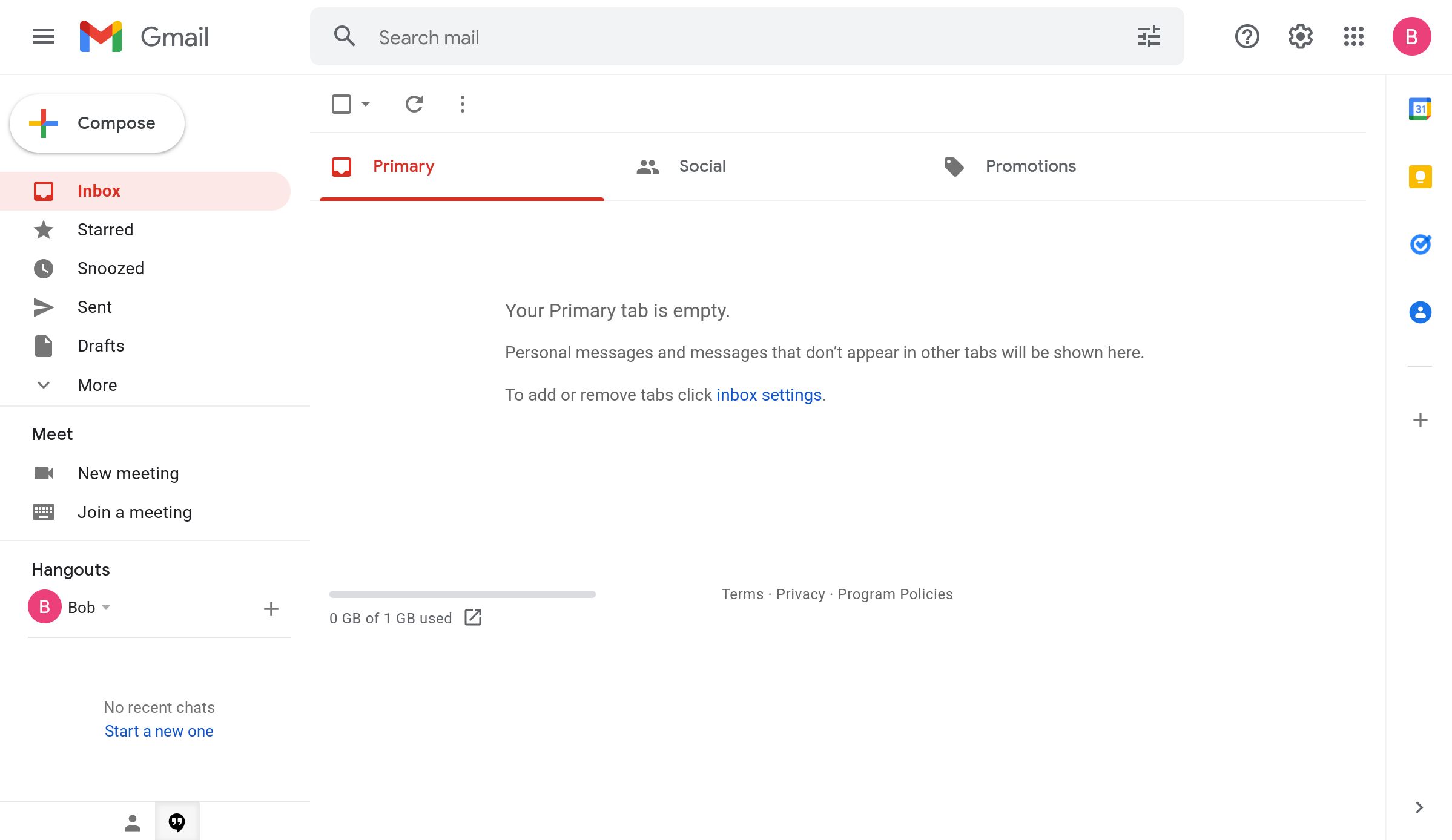 Layar utama Gmail