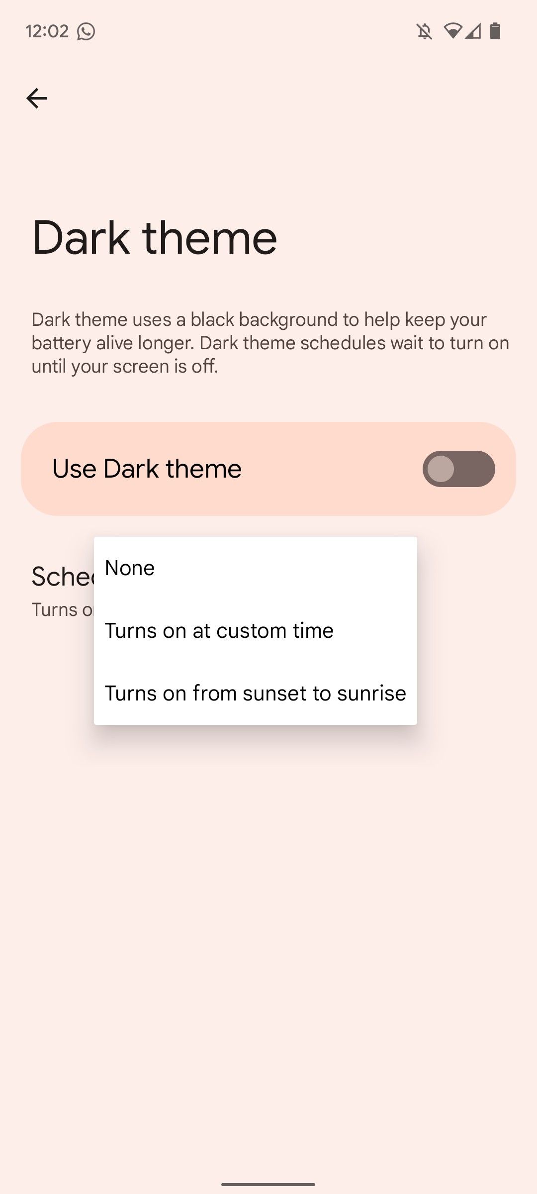 How to schedule dark mode on a Pixel phone 1