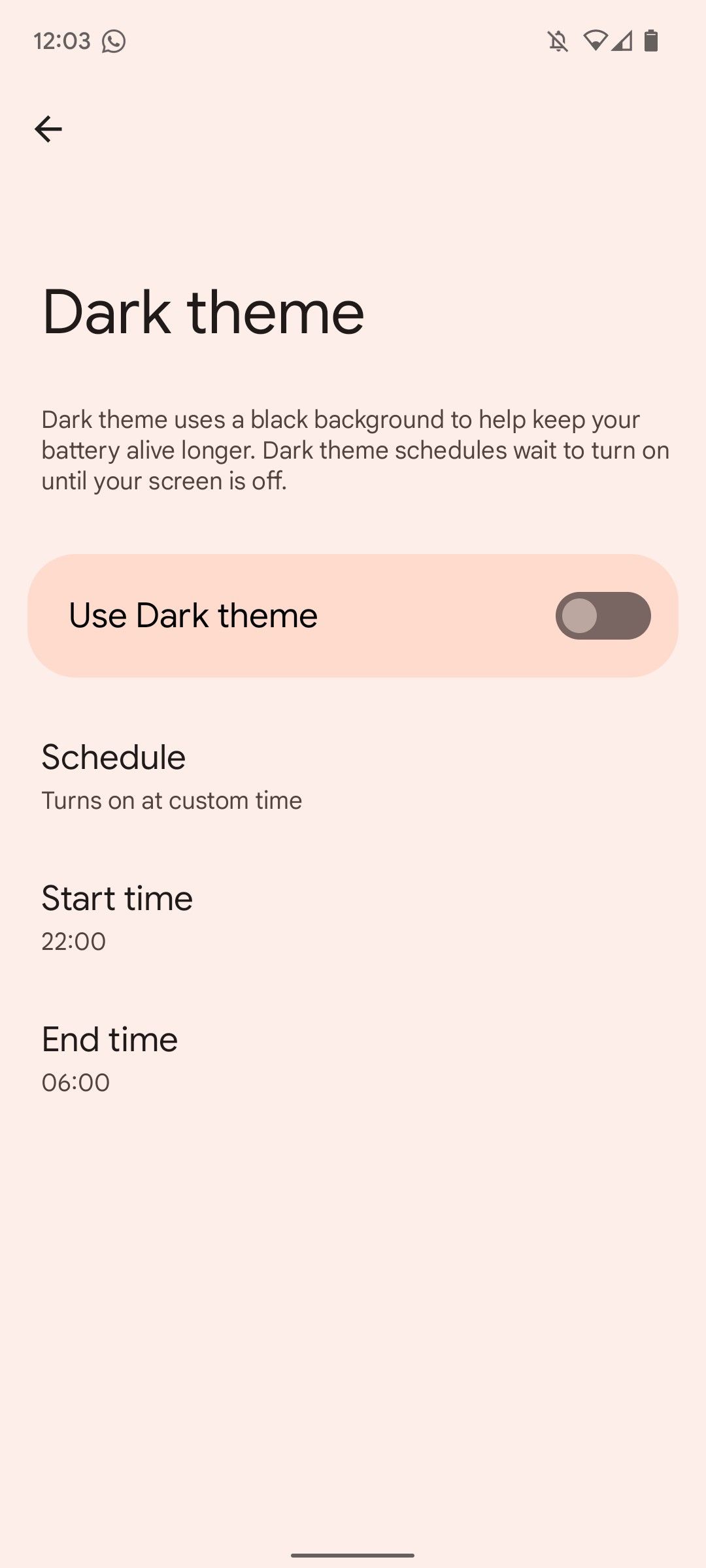 How to schedule dark mode on a Pixel phone 3