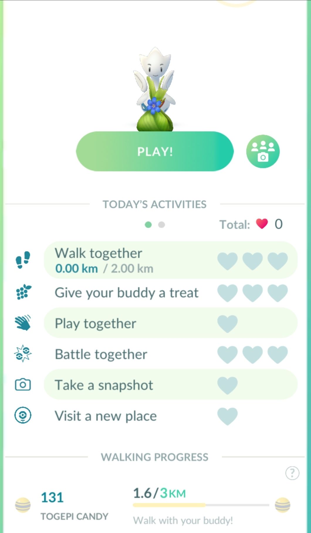 Screenshot showing buddy distance to get candy