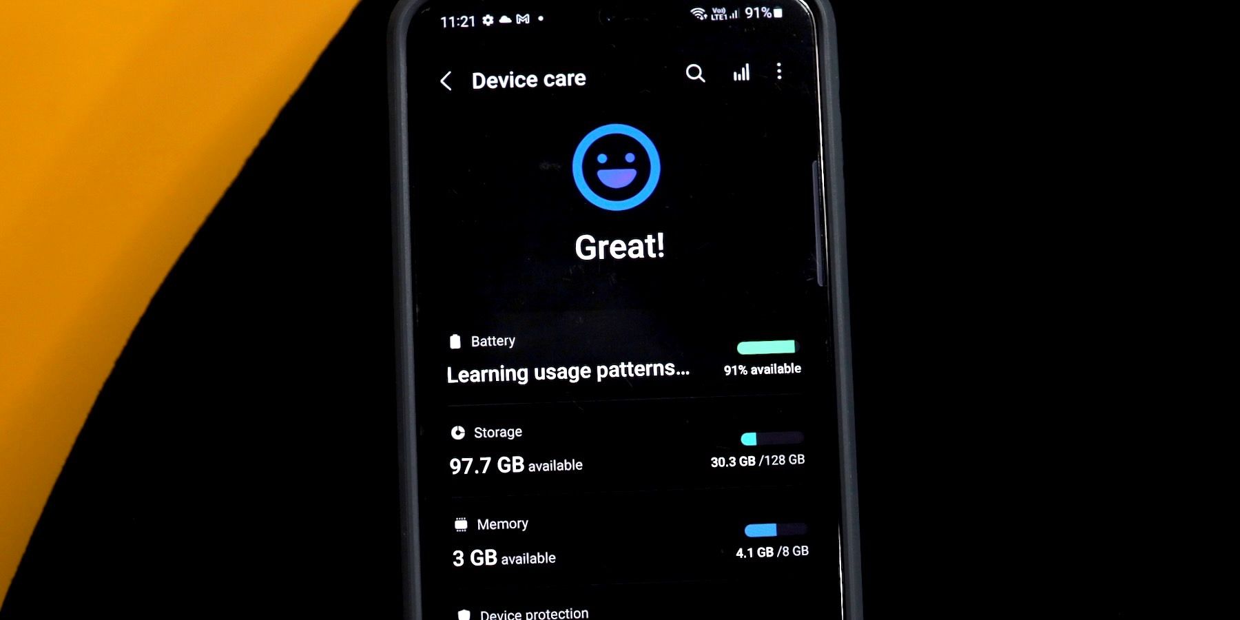 Samsung device care screenshot