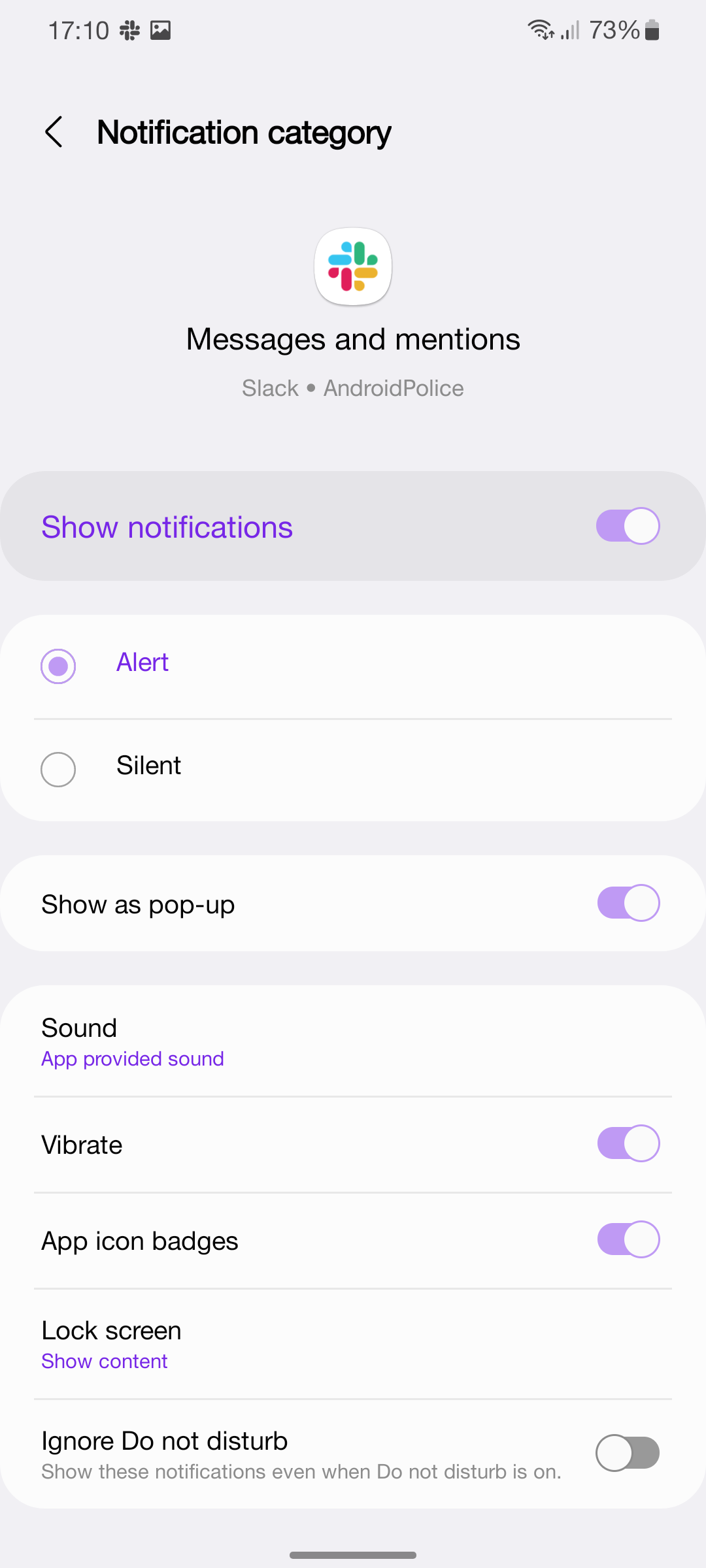 How to set an Android app's notifications to silent