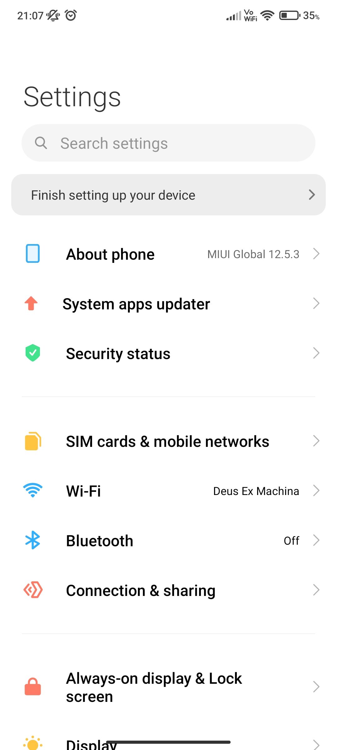 Xiaomi 11i 5G settings
