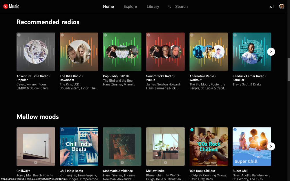 YouTube-Music-Recommended-radios