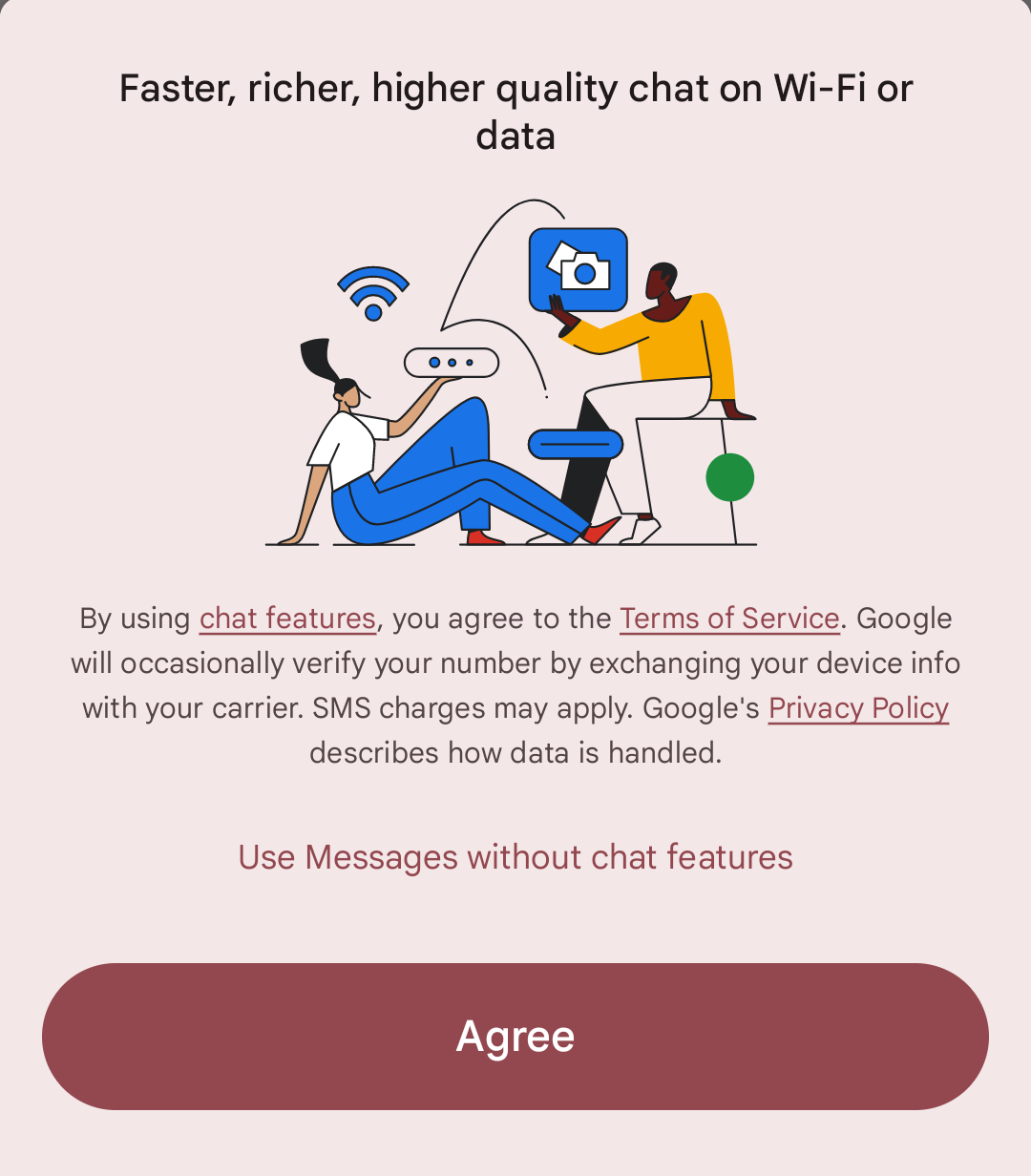 The Google Messages RCS prompt