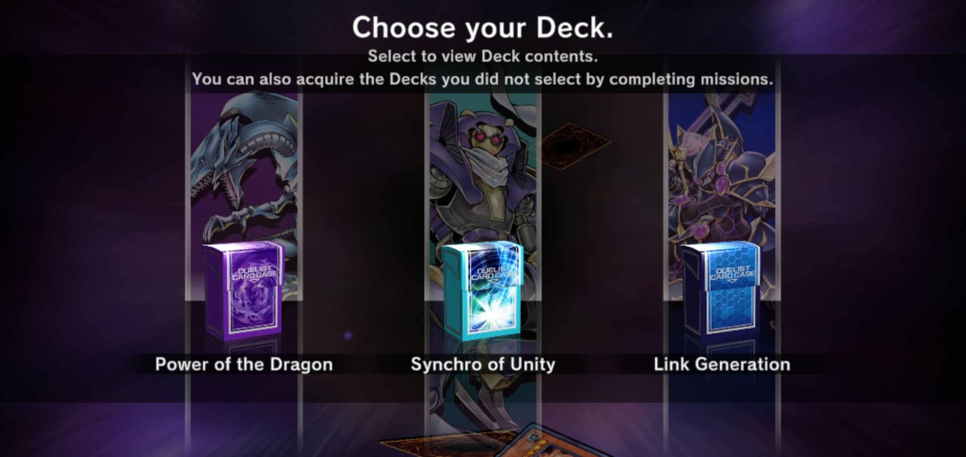 Choosing your starting deck