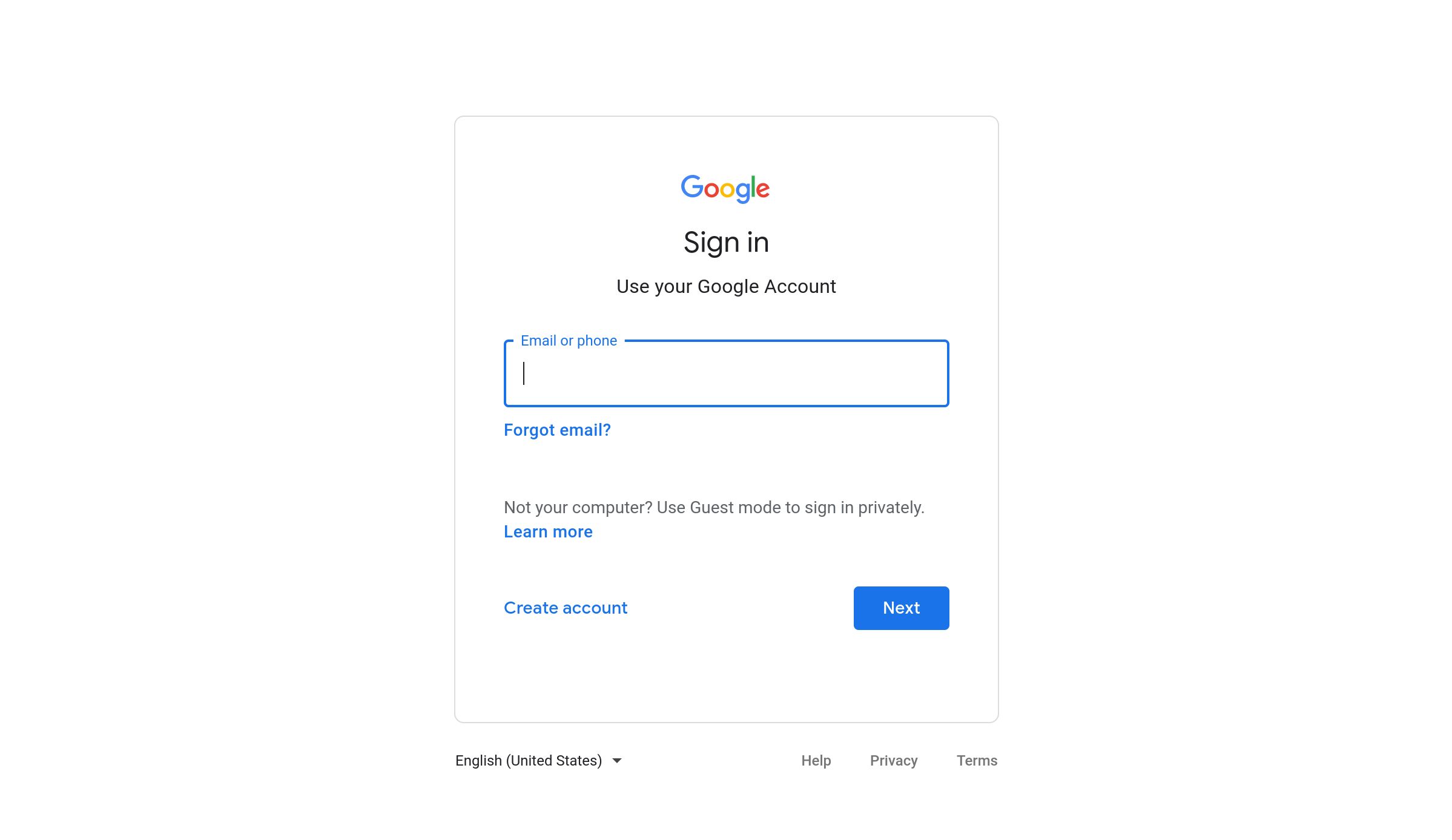 The Google Account sign-in prompt for Chrome Remote Desktop