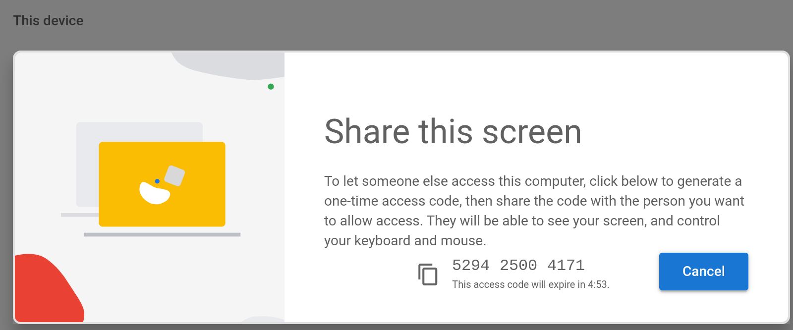 Chrome Remote Desktop Share Code