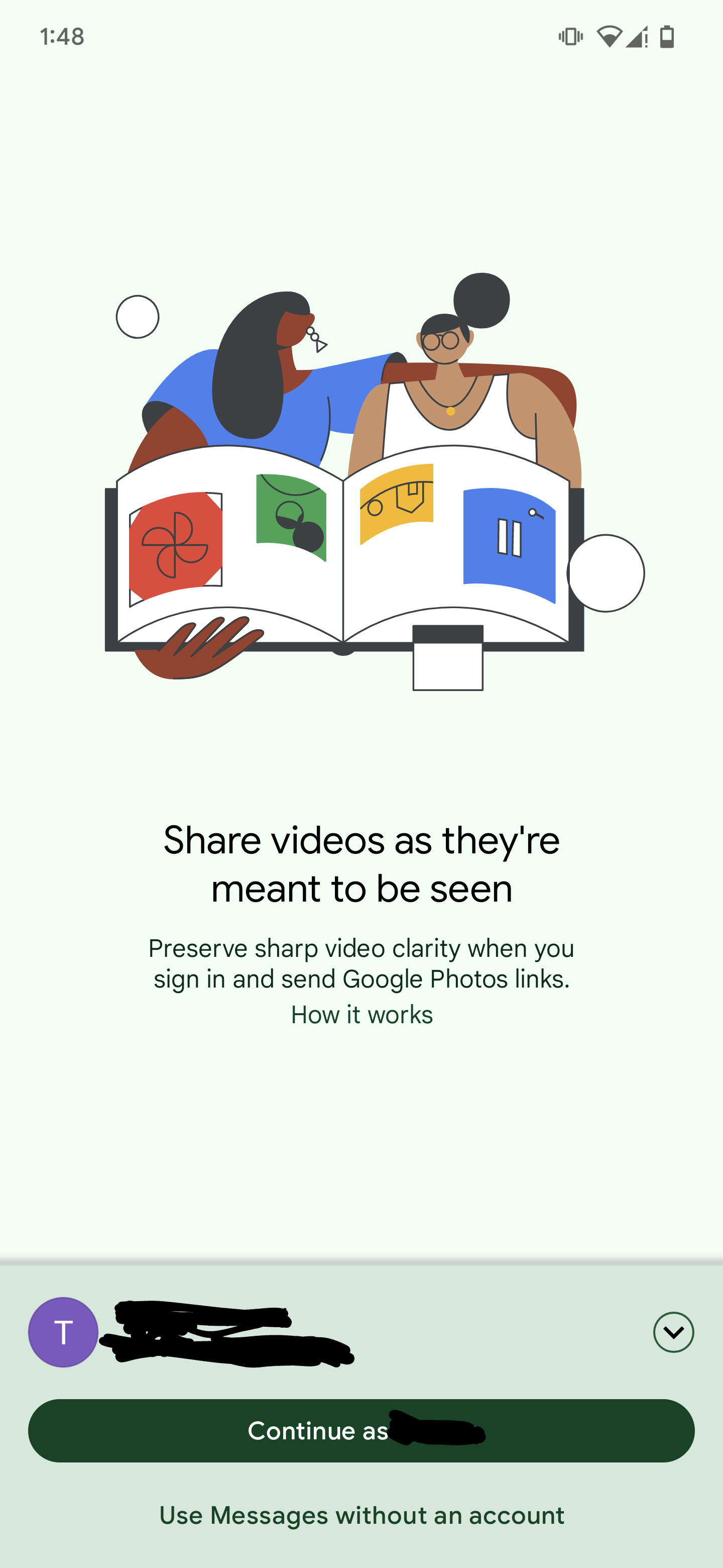 Google Photos integration in Messages