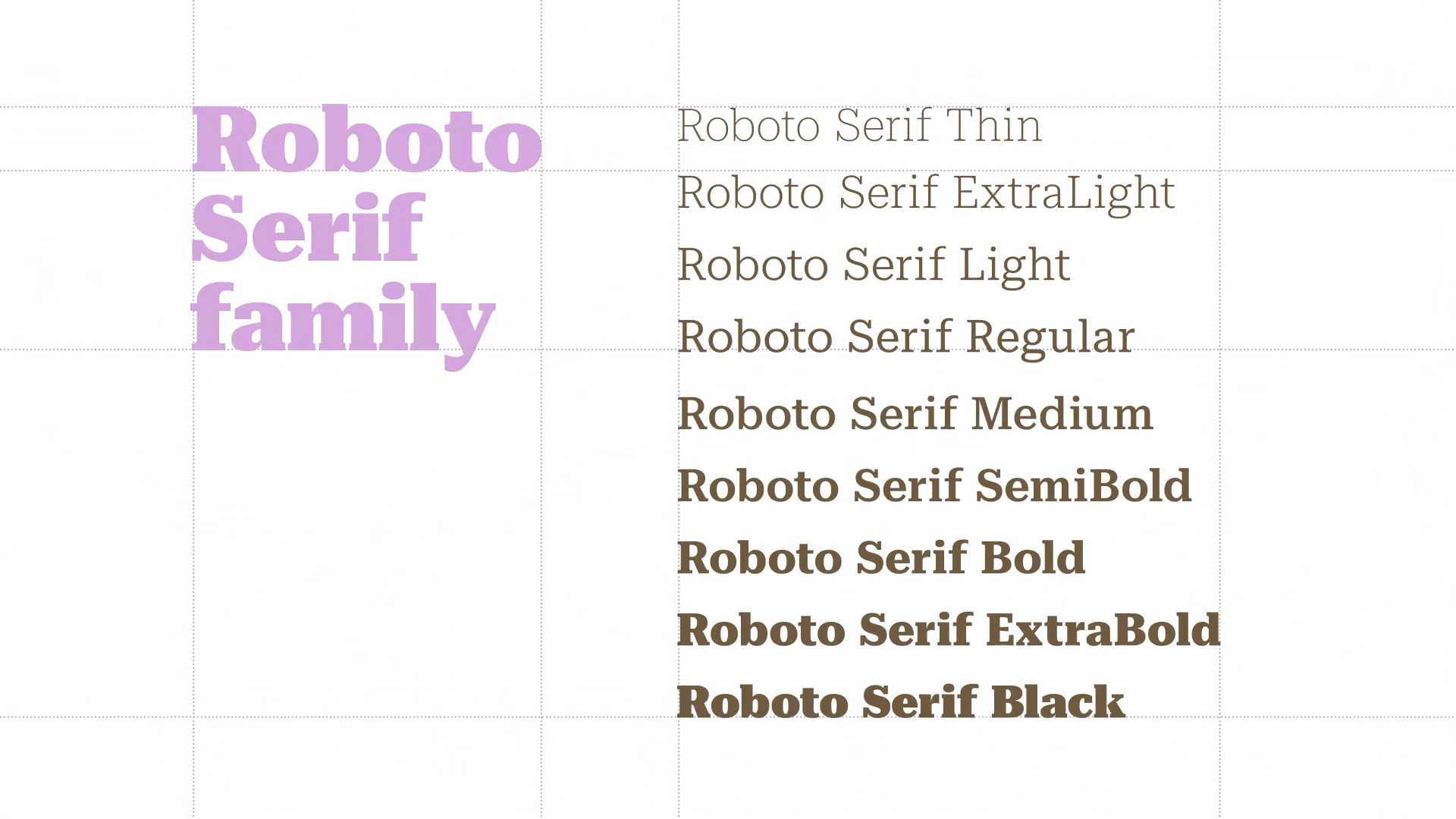 Roboto Serif family