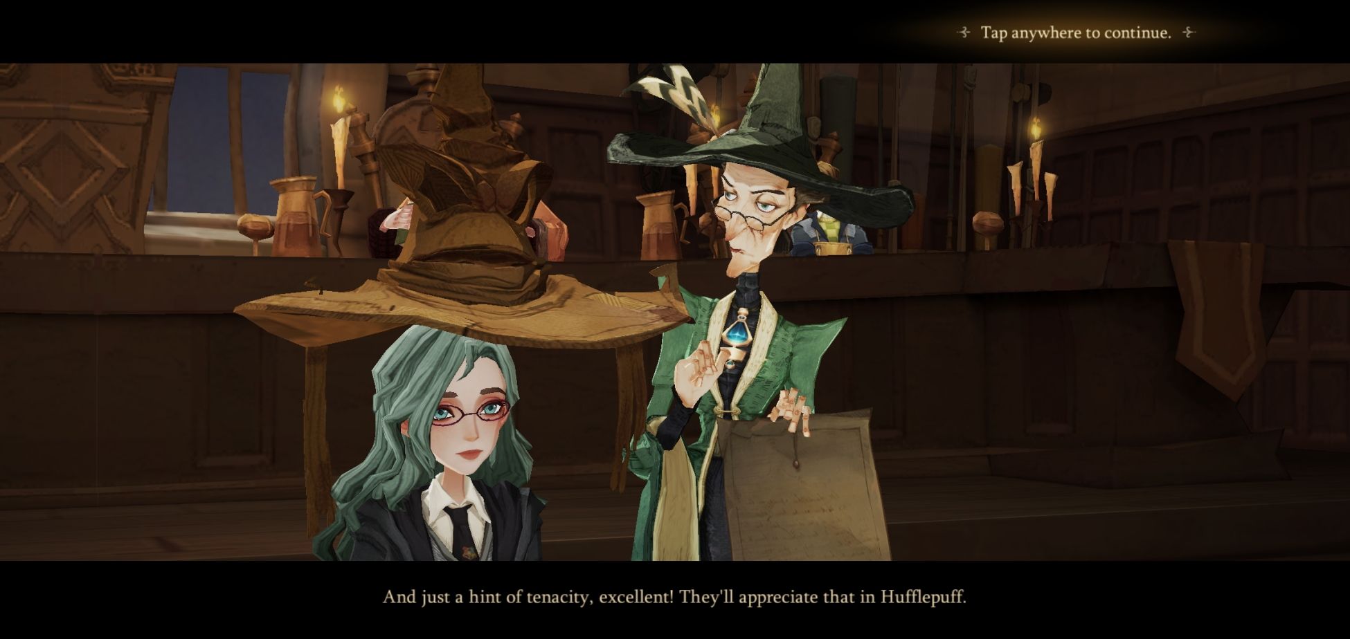 Sorting hat ceremony screenshot