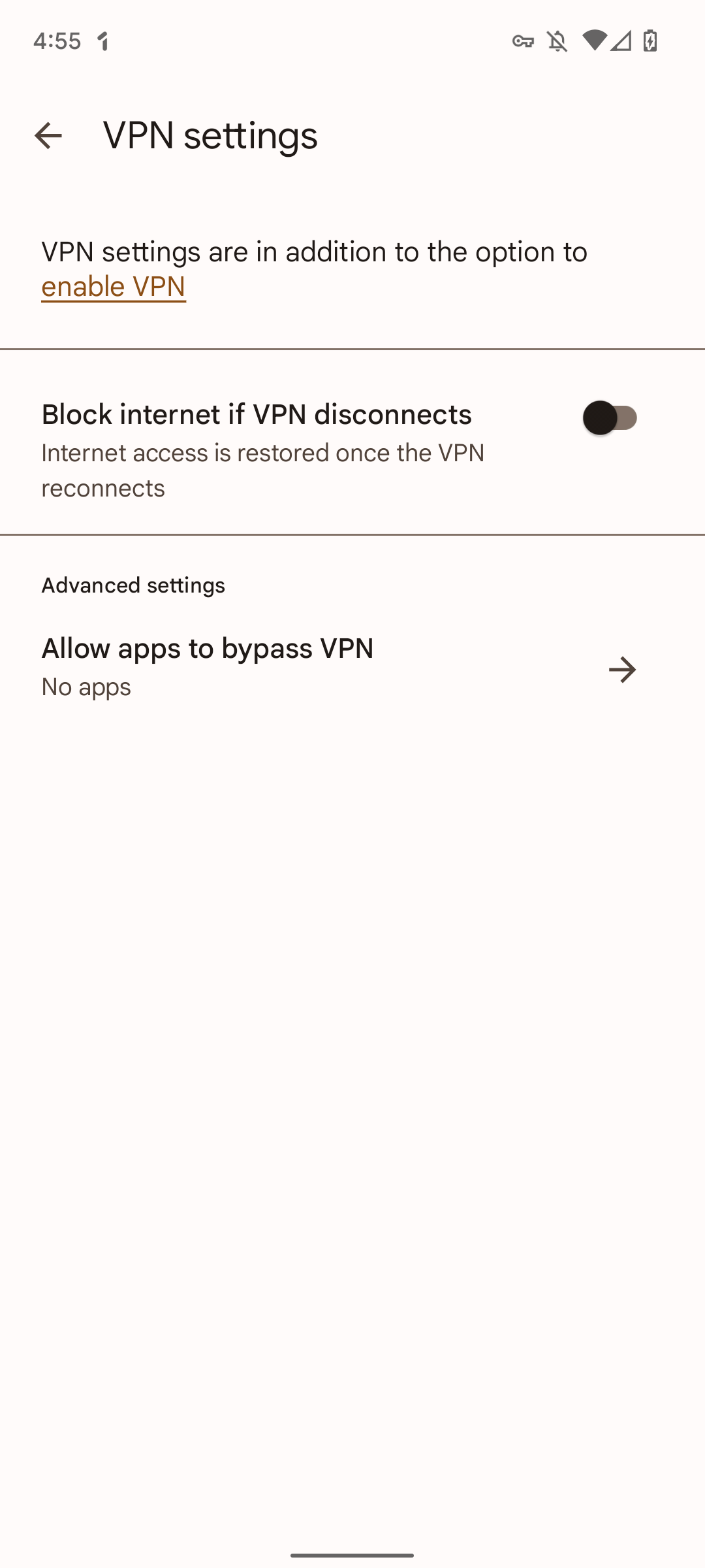 إعداد google-one-VPN-block-internet-setting
