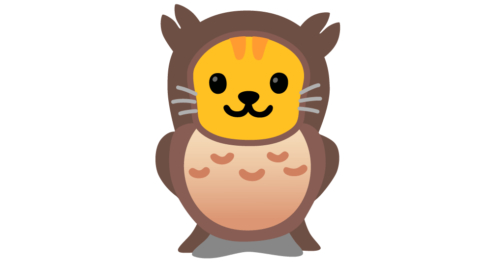 Cat Owl emoji mashup
