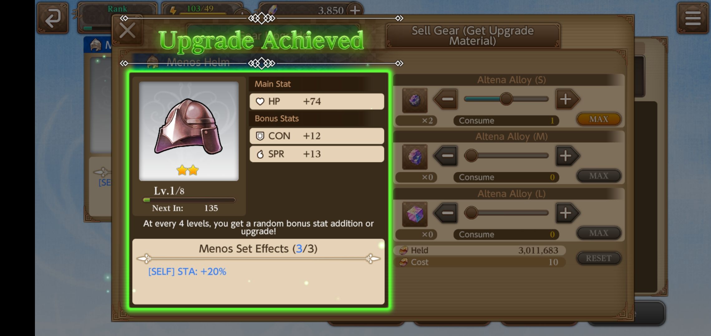 Upgrading your Gear in Echoes of Mana