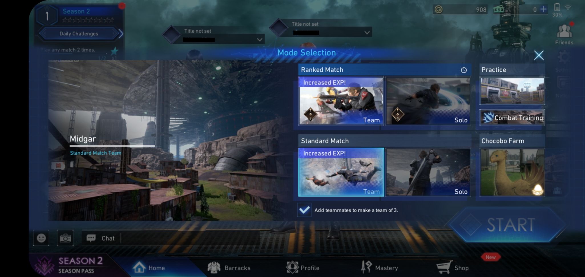 Game modes available in Final Fantasy VII: The First Soldier