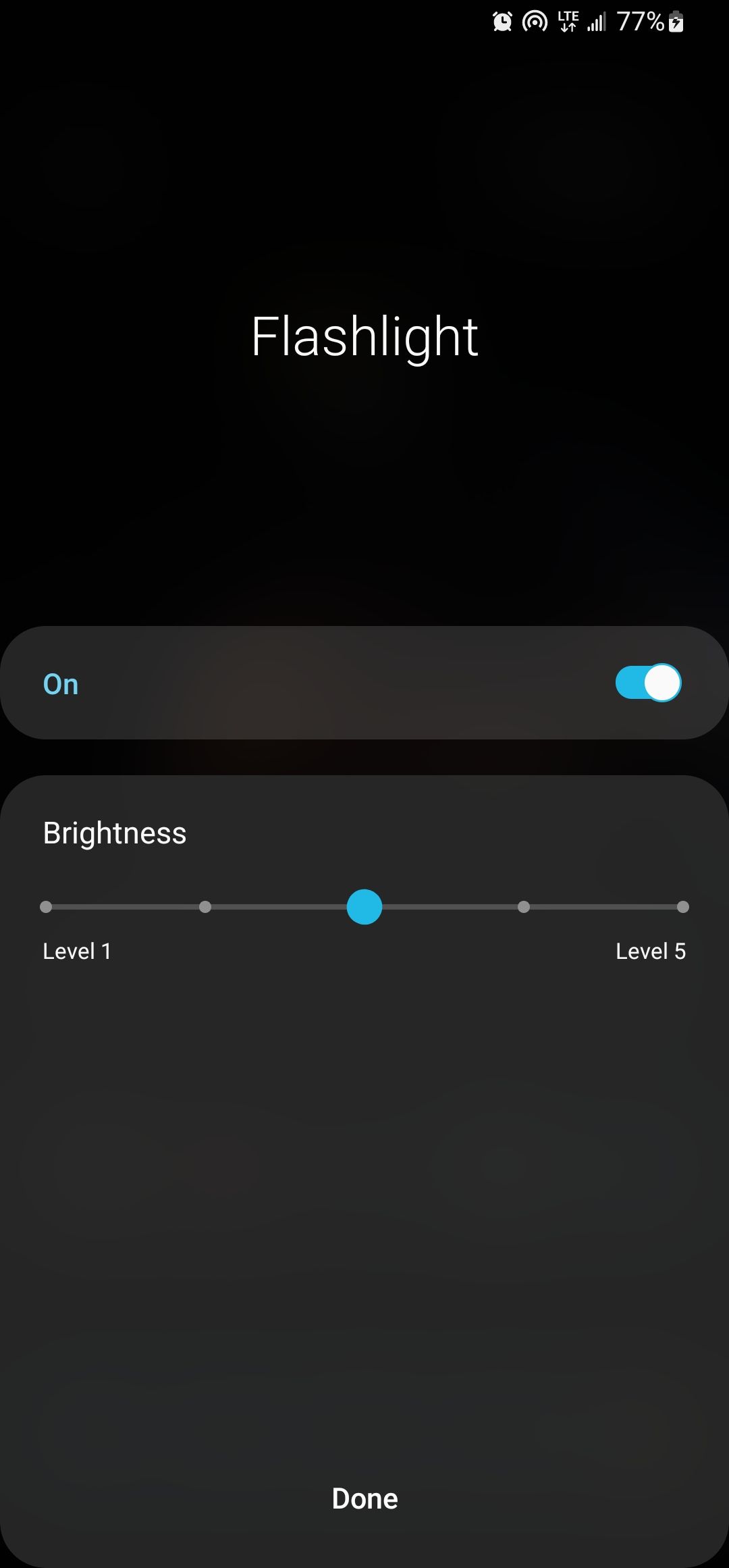 Flashlight app with adjustable shop brightness