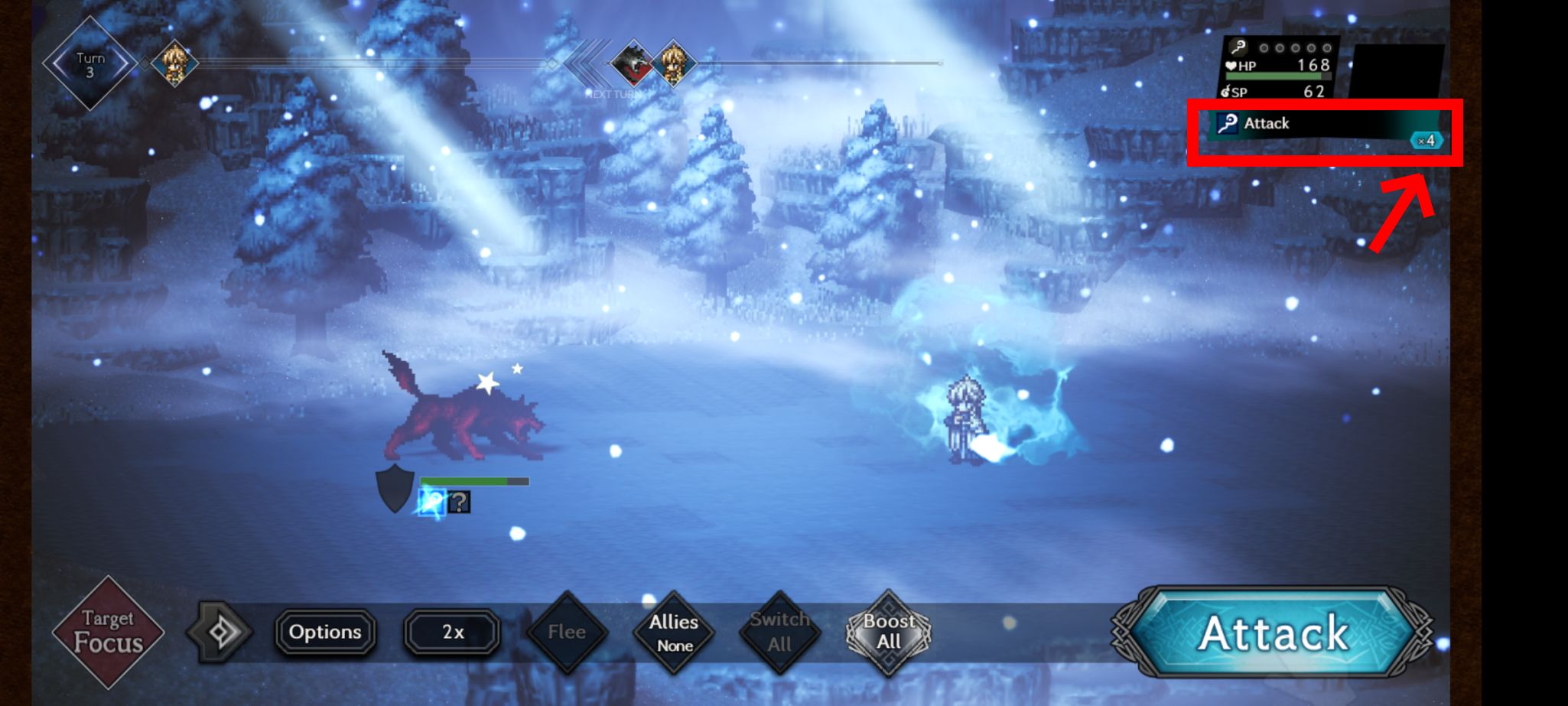 Octopath Traveler: Use boosts in Champions of the Continent
