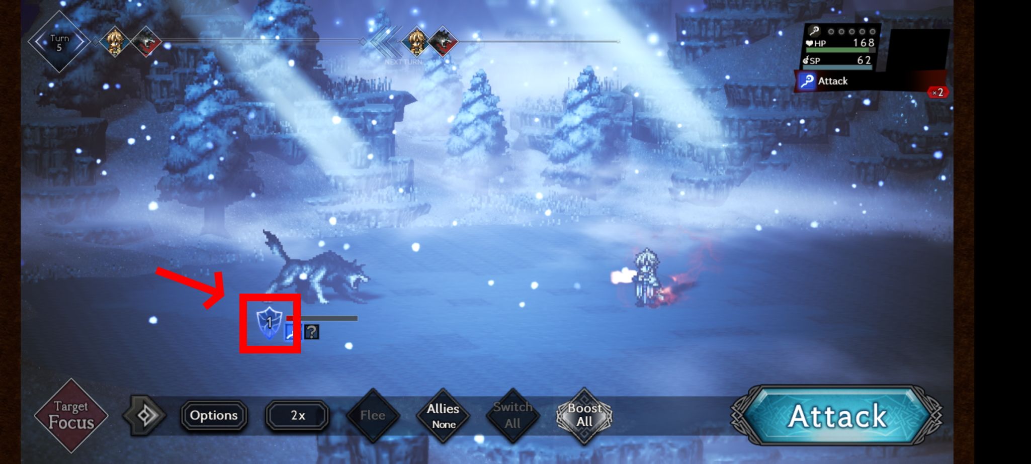 Octopath Traveler: Champions of the Continent break indication