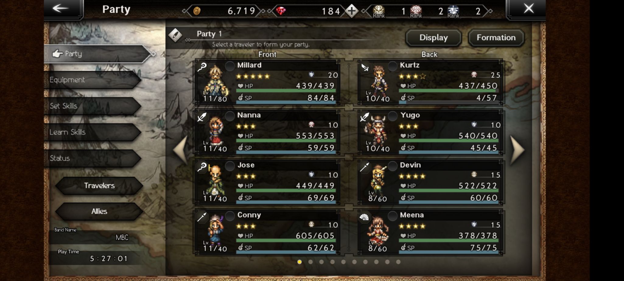 Examples of diverse parties in Octopath Traveler: Champions of the Continent