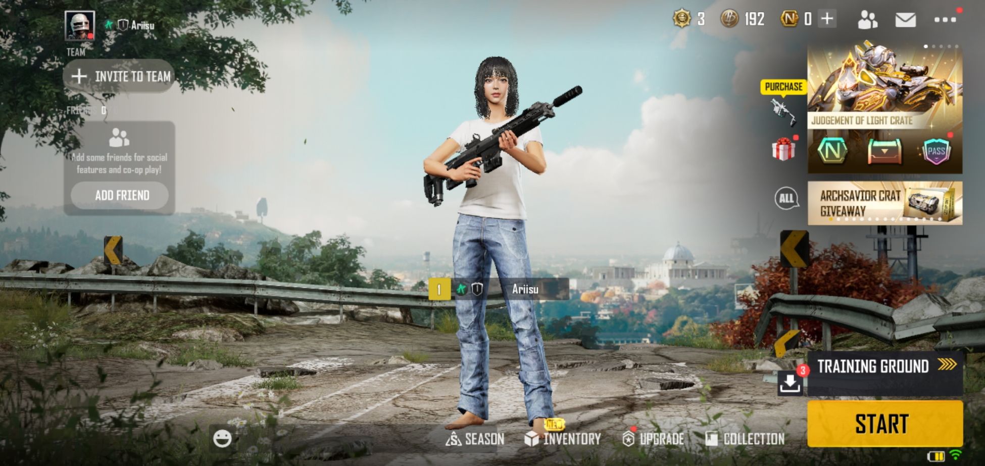 Selecting game mode in the main menu in PUBG: New State