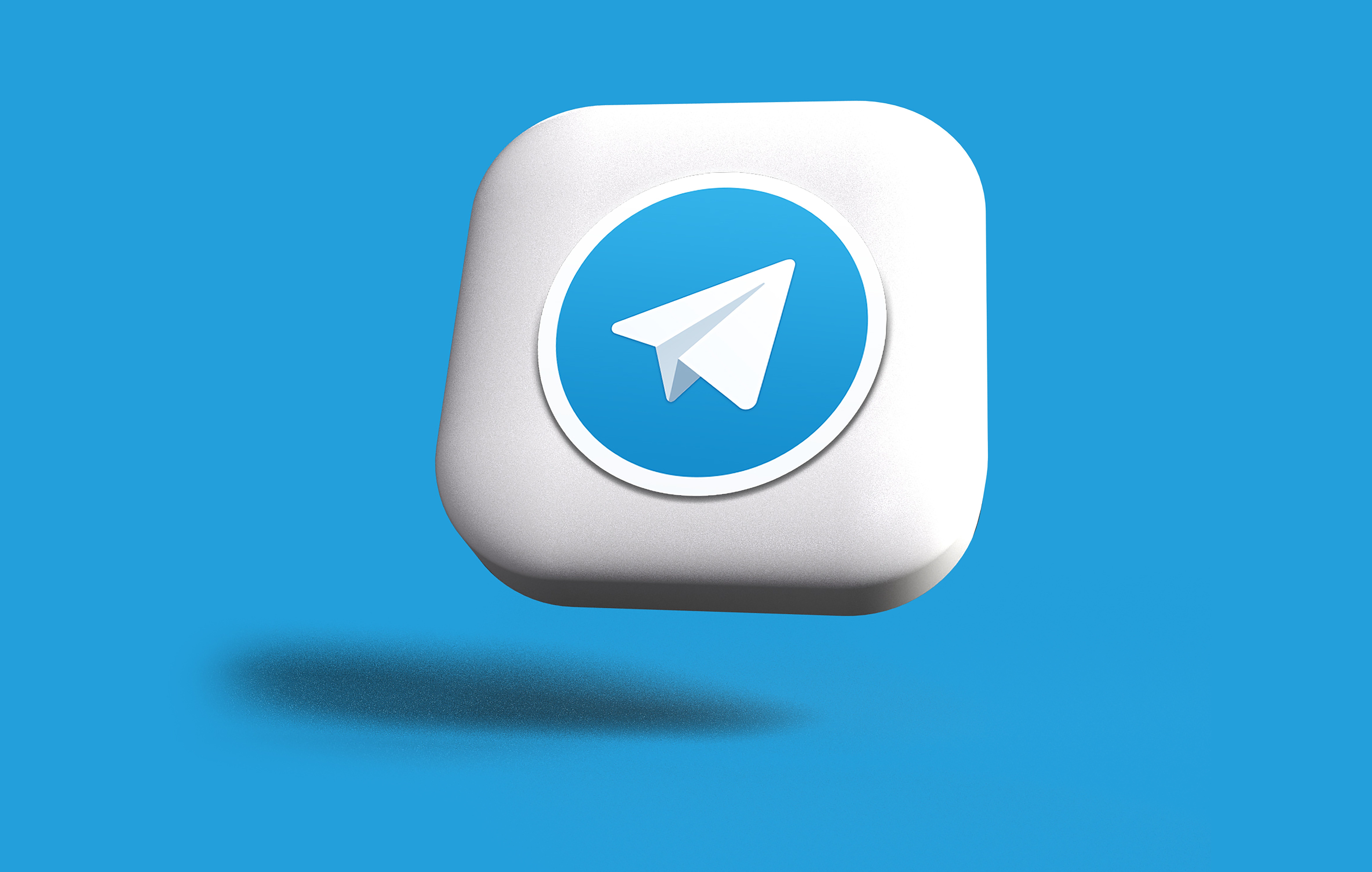 Telegram icon on blue background