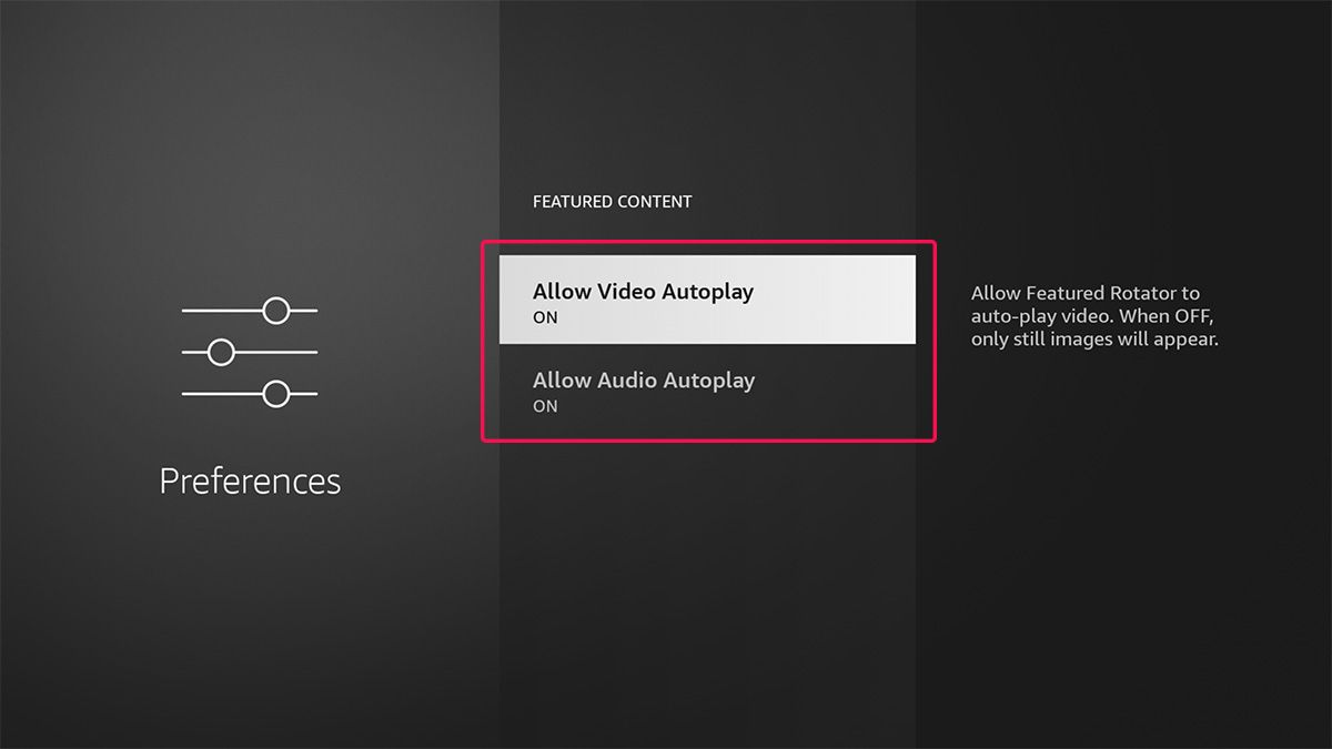 disable video and audio autoplay on FireStick