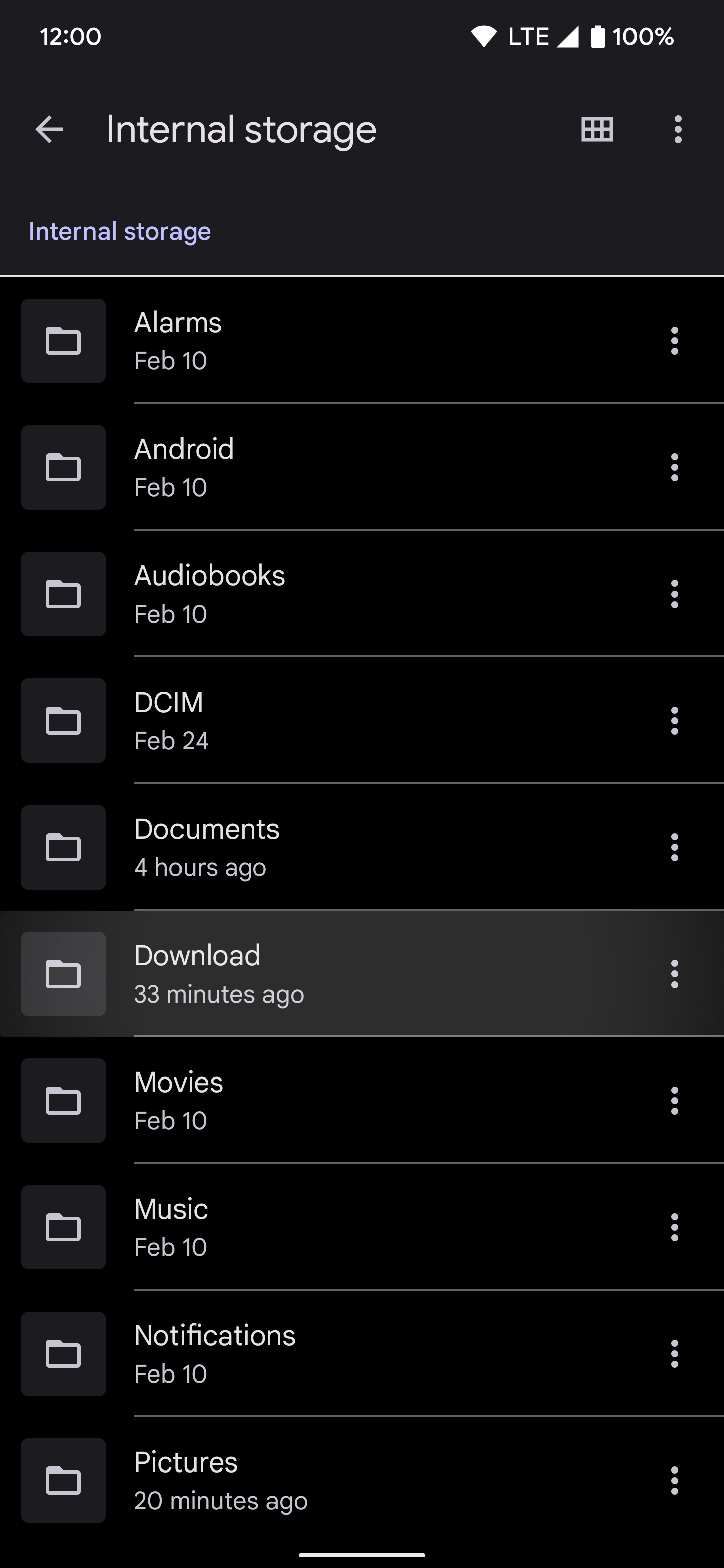 files app internal storage download