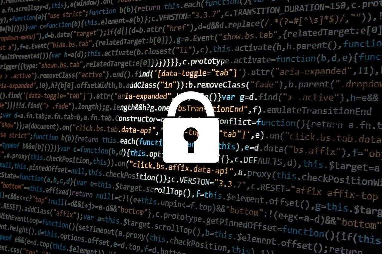 Image with lock representing cybersecurity