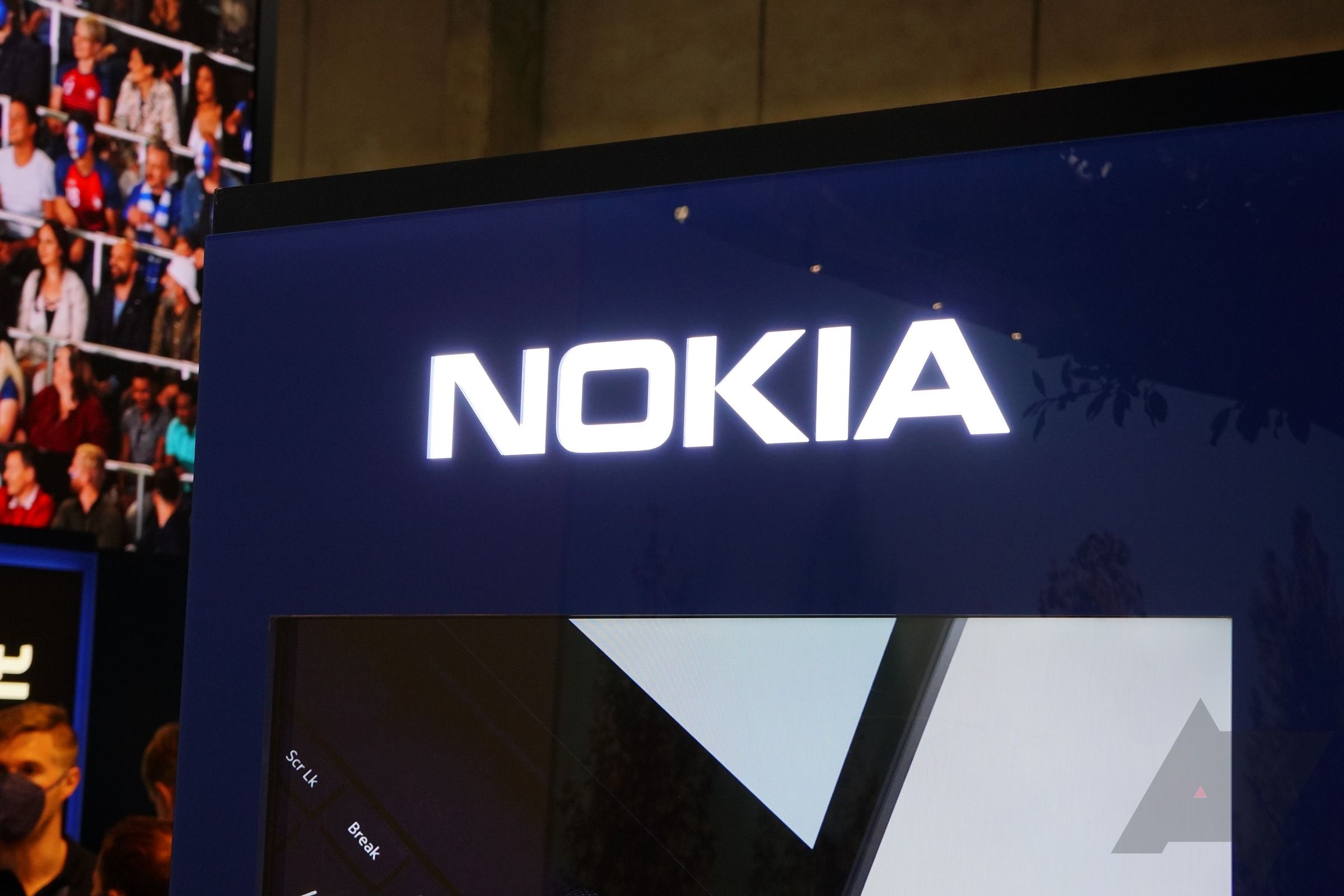The Nokia logo on a screen