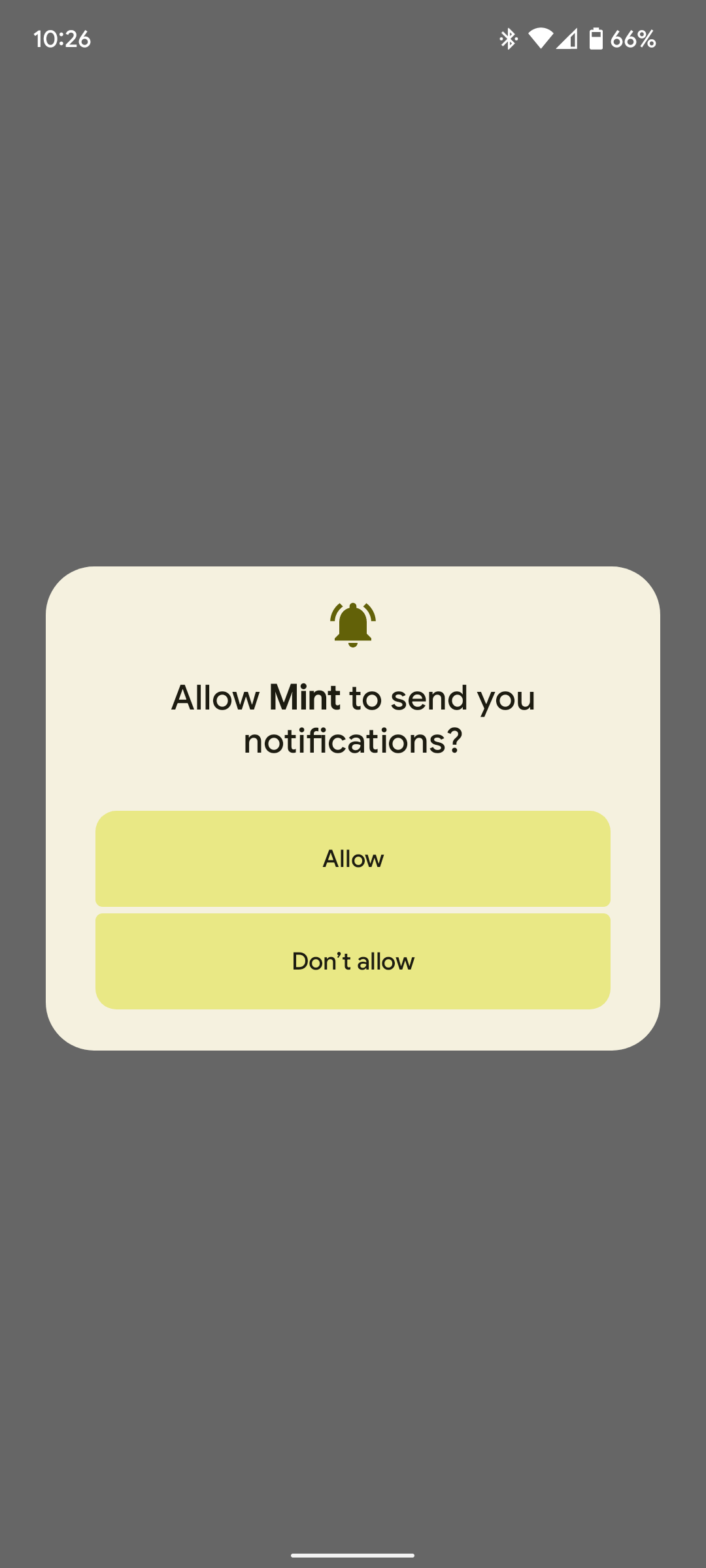 Android 13's notification permission dialog