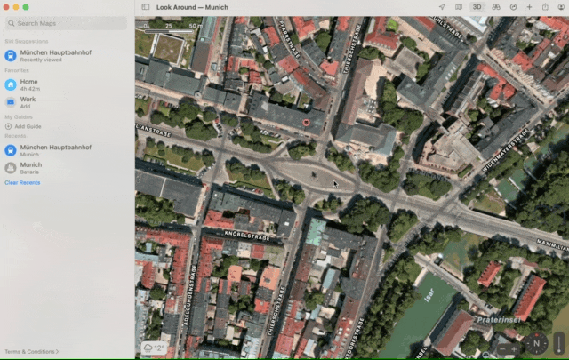 Apple Maps Look Around Maxmonument Munich anim