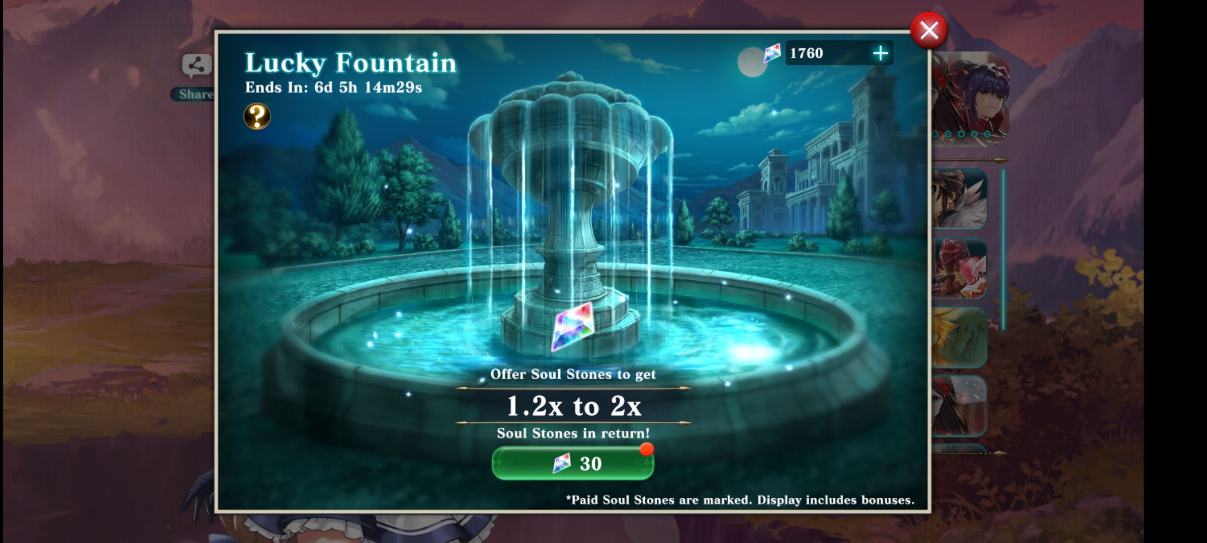 Accessing the Lucky Fountain in Evertale
