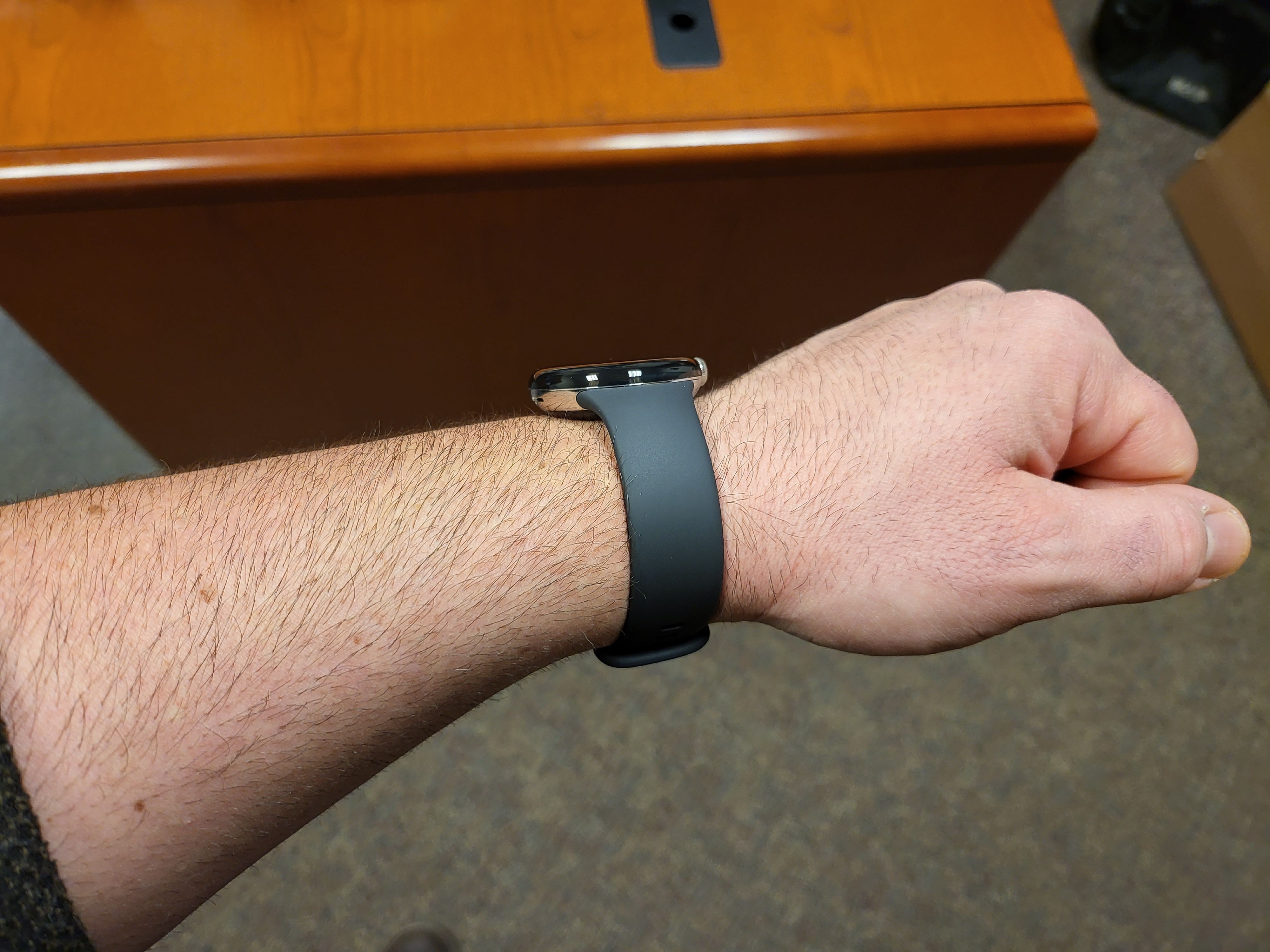 Google Pixel Watch on wrist 1