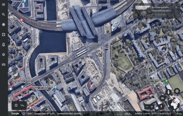 Google Street View Berlin central station anim