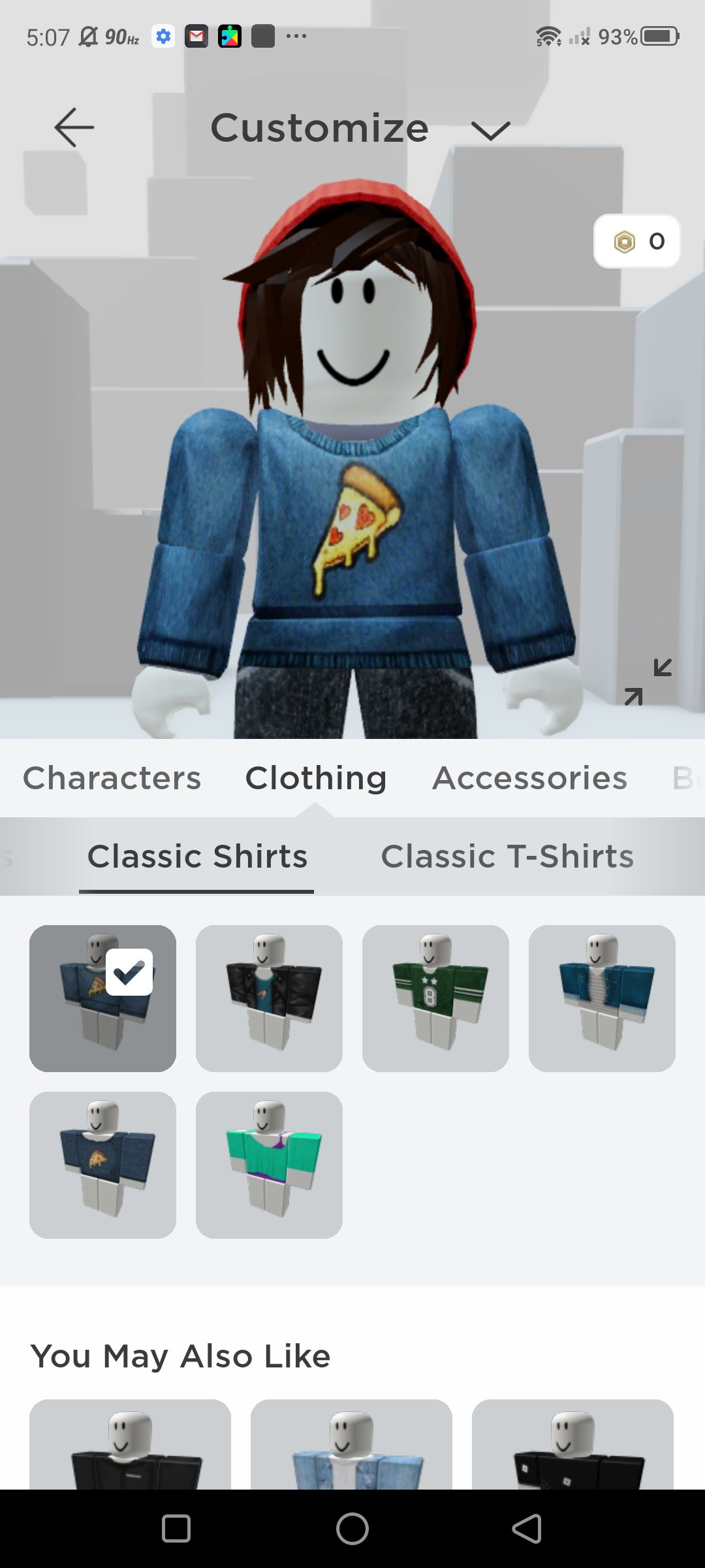 Screenshot of changing clothes in Roblox (1)