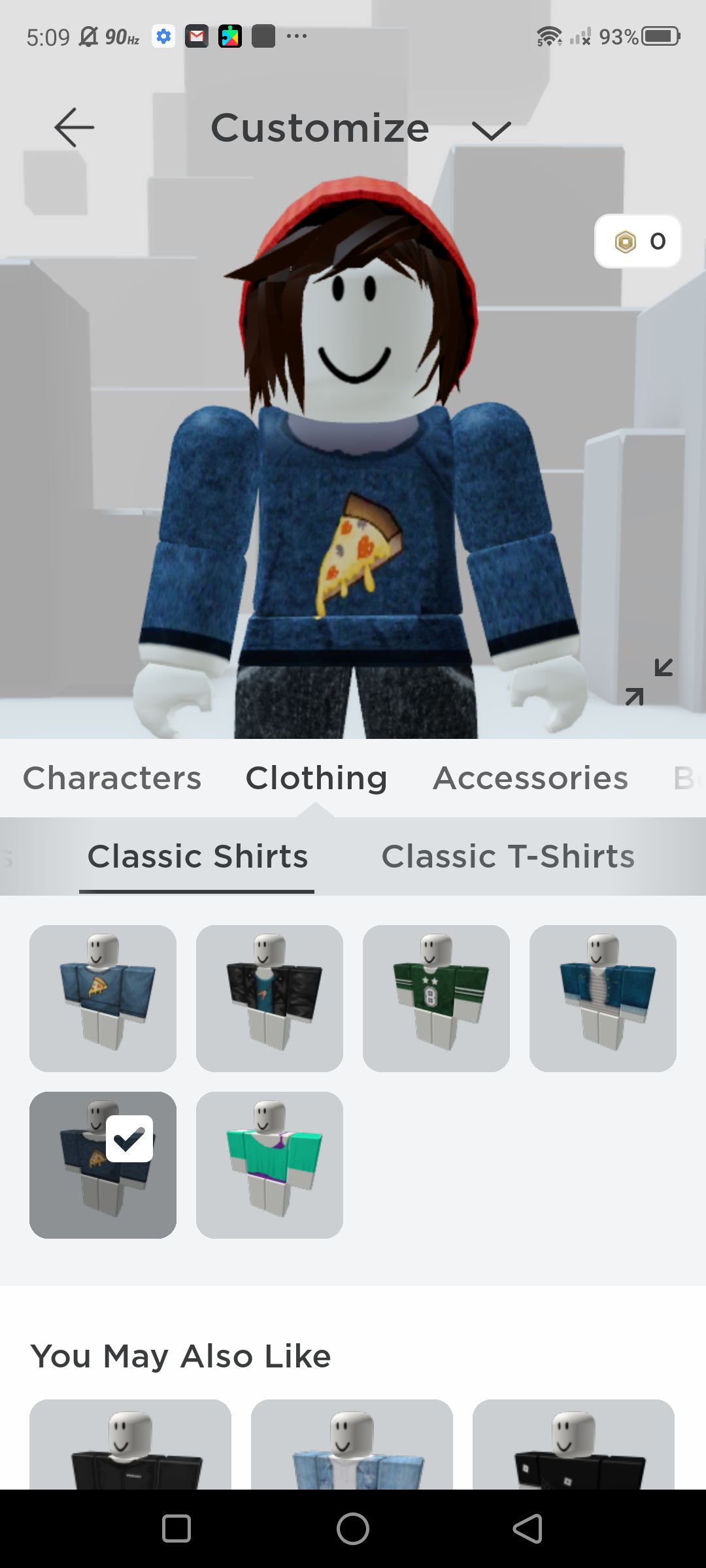 Screenshot of changing clothes in Roblox (2)