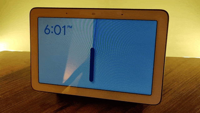 Animation shows Google Nest Hub display showing a slideshow of requested images.