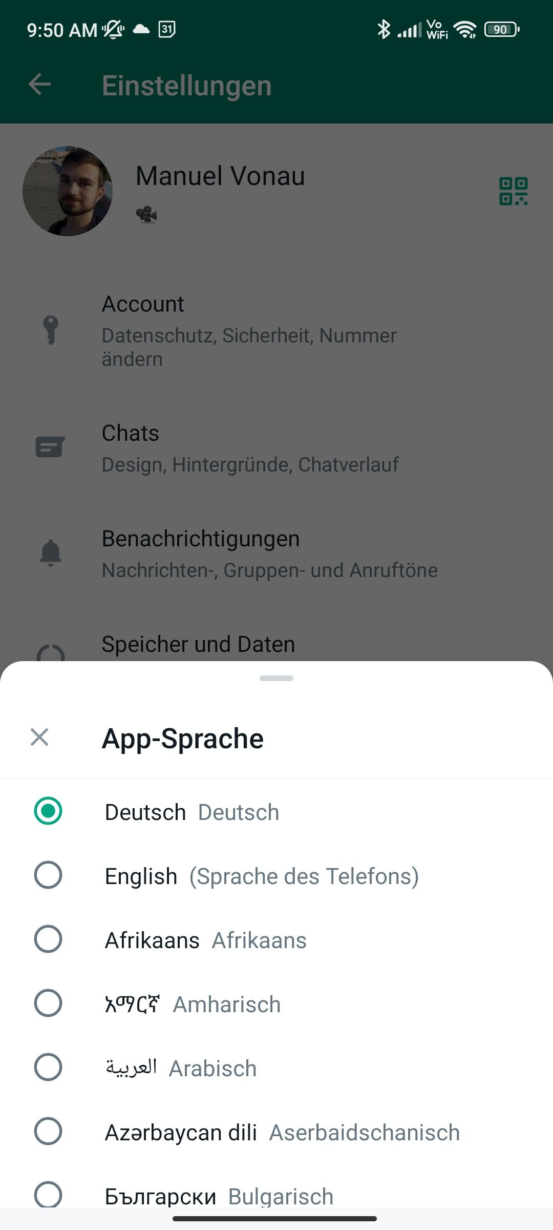 WhatsApp change language beta 2 22 9 13 - 4