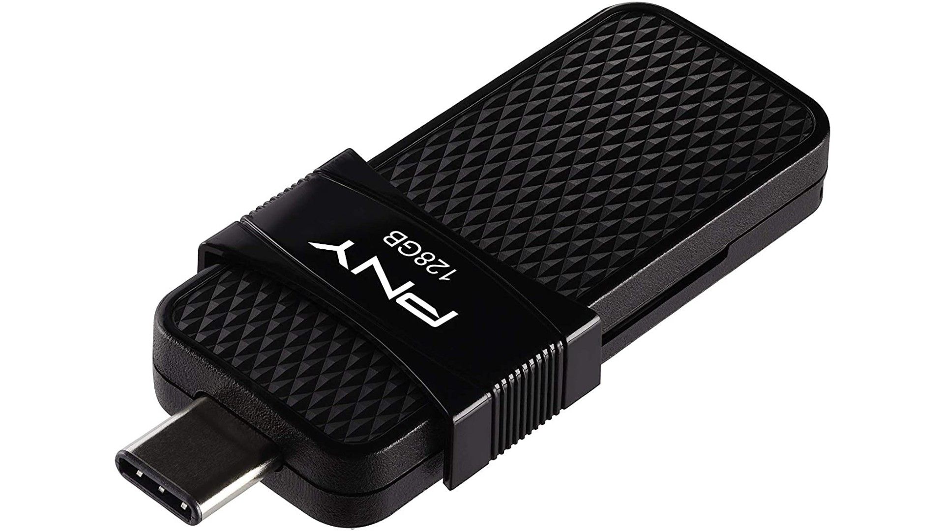 pny duo link flash drive on a white background 