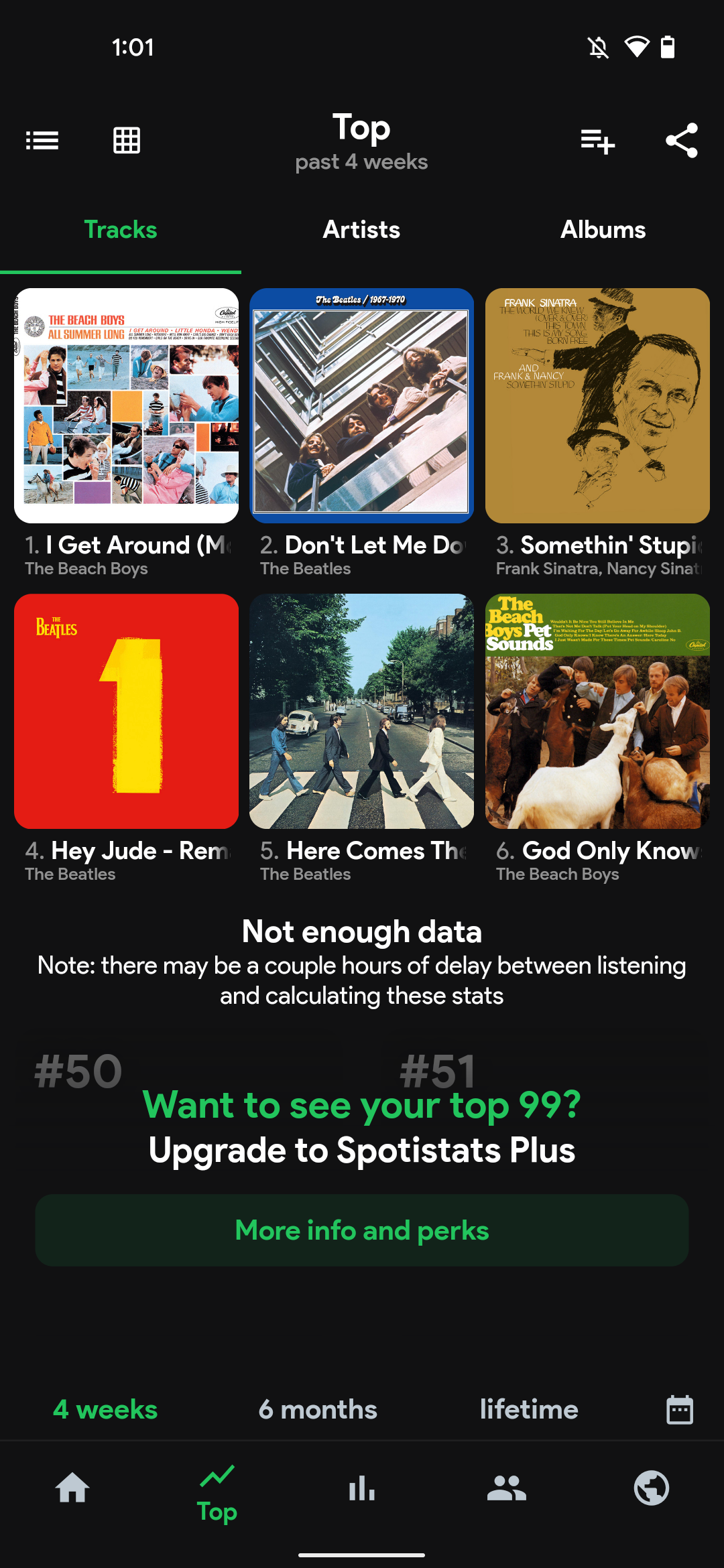 Spotistats app screenshot