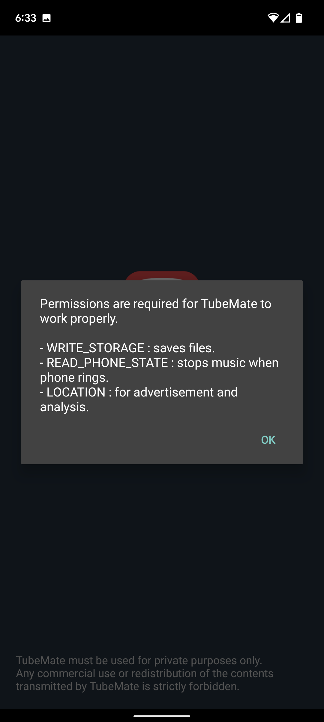 permissions requirements for android app