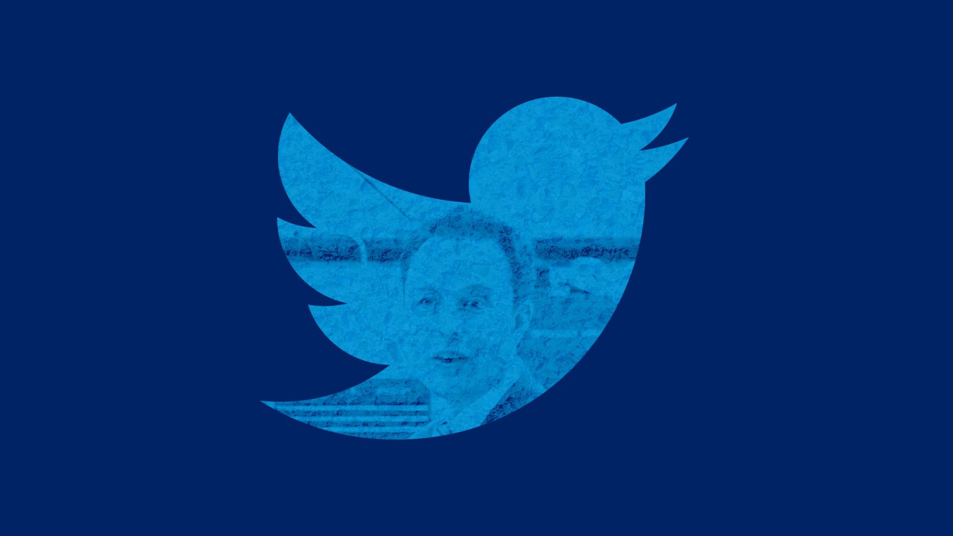 Logo Twitter dengan gambar Elon Musk di dalam logo