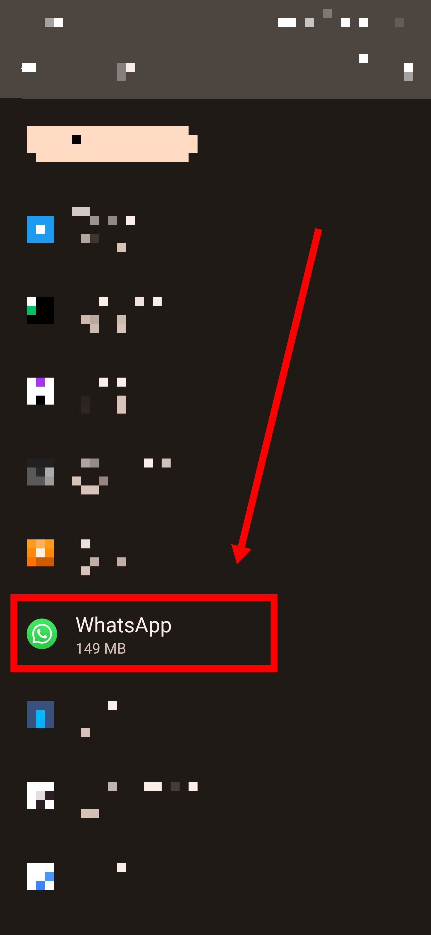 whatsapp menu entry