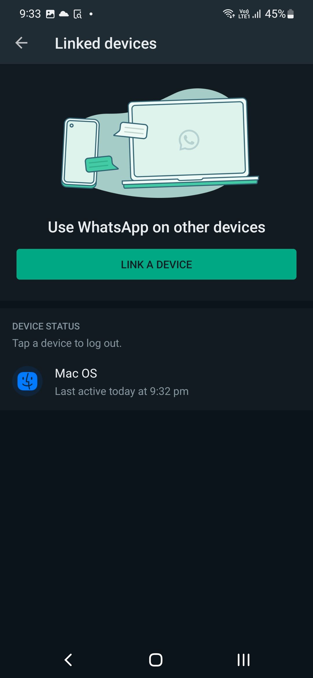 Linked devices in WhatsApp Android