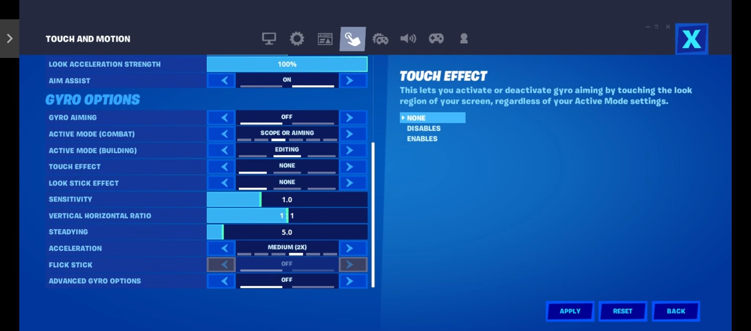Fortnite touch control settings geforce now (2)