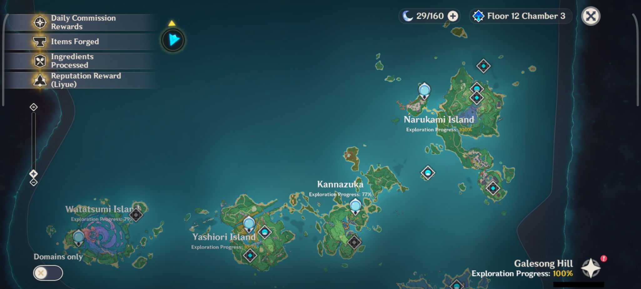inazuma map location with four islands