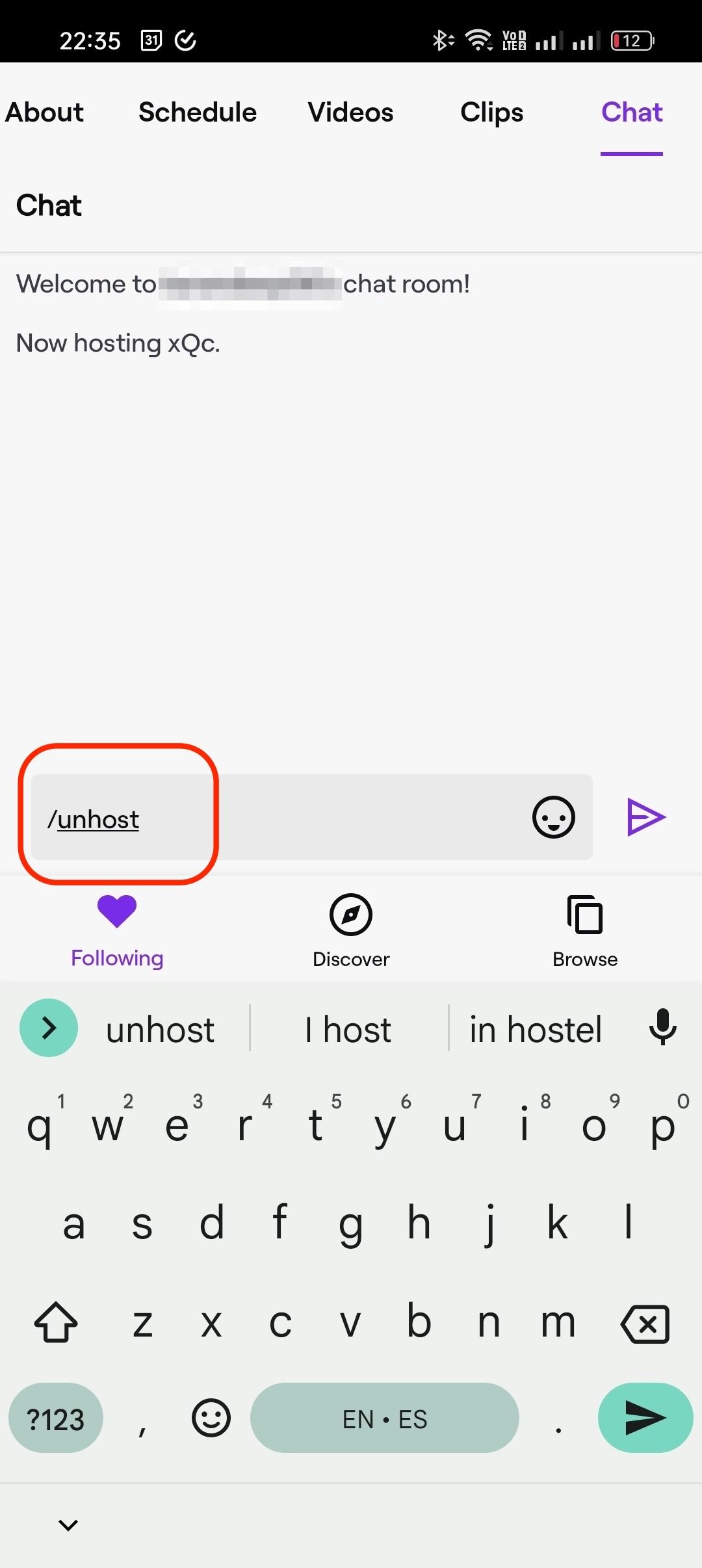 Host someone on Twitch phone screenshots 2