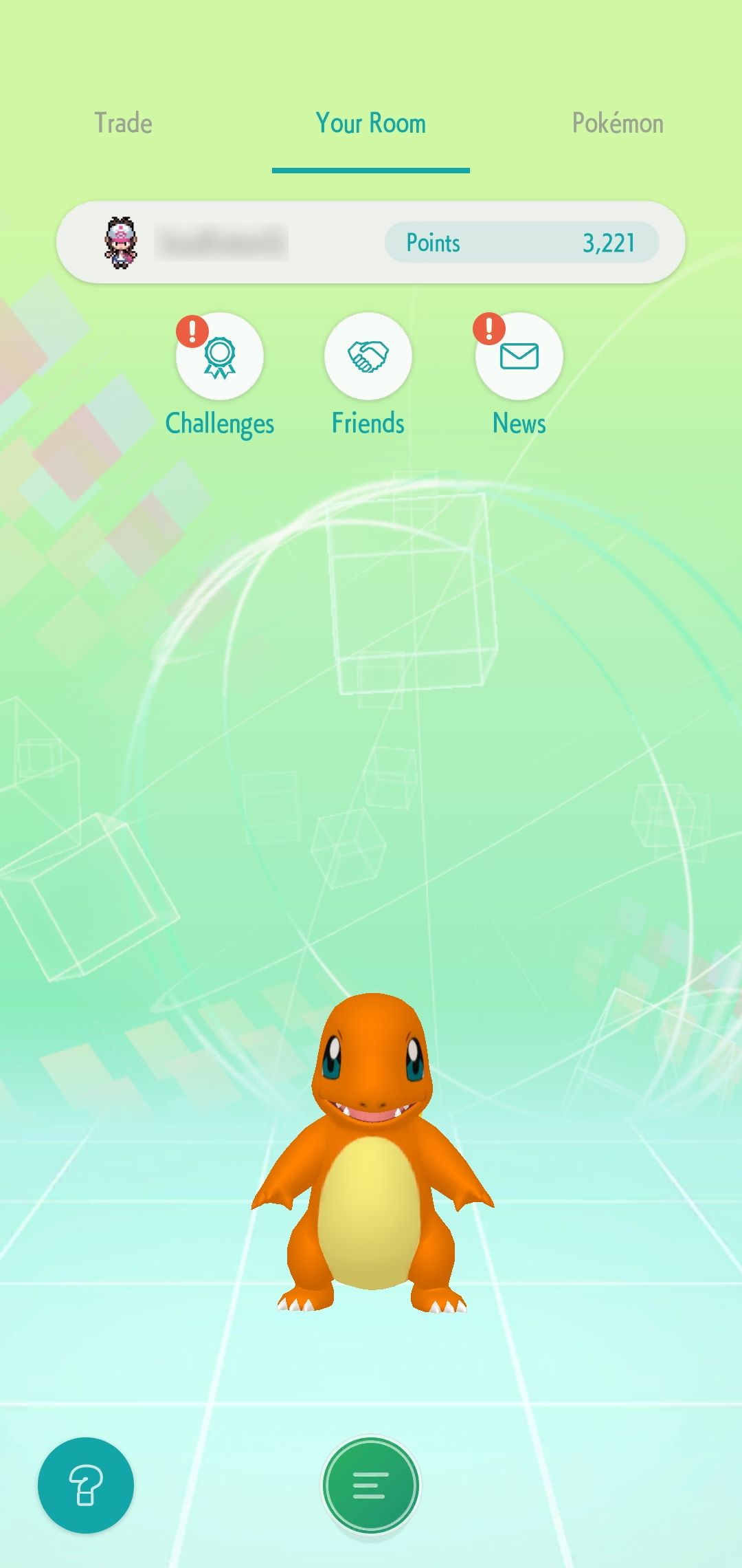 Screenshot of the Pokemon Home app's home screen