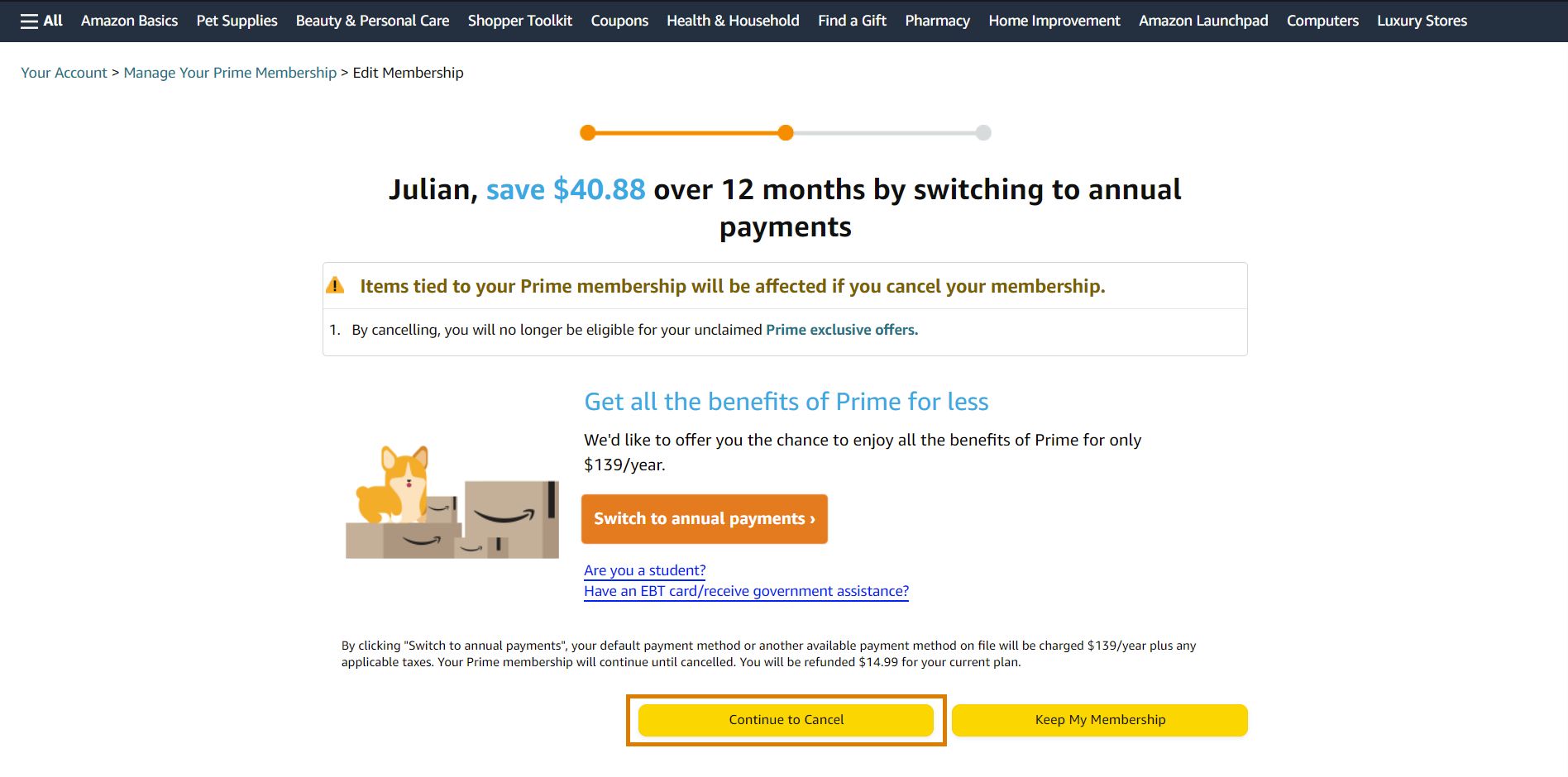 Prime: How to cancel your subscription